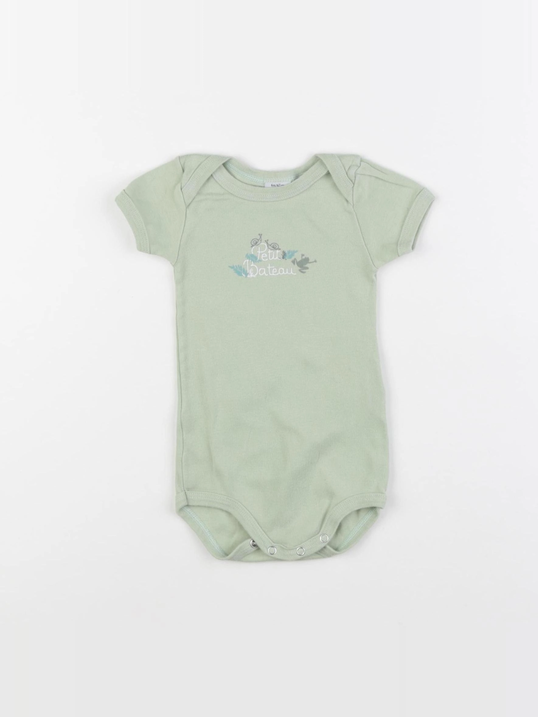 Petit Bateau - body vert - 6 mois