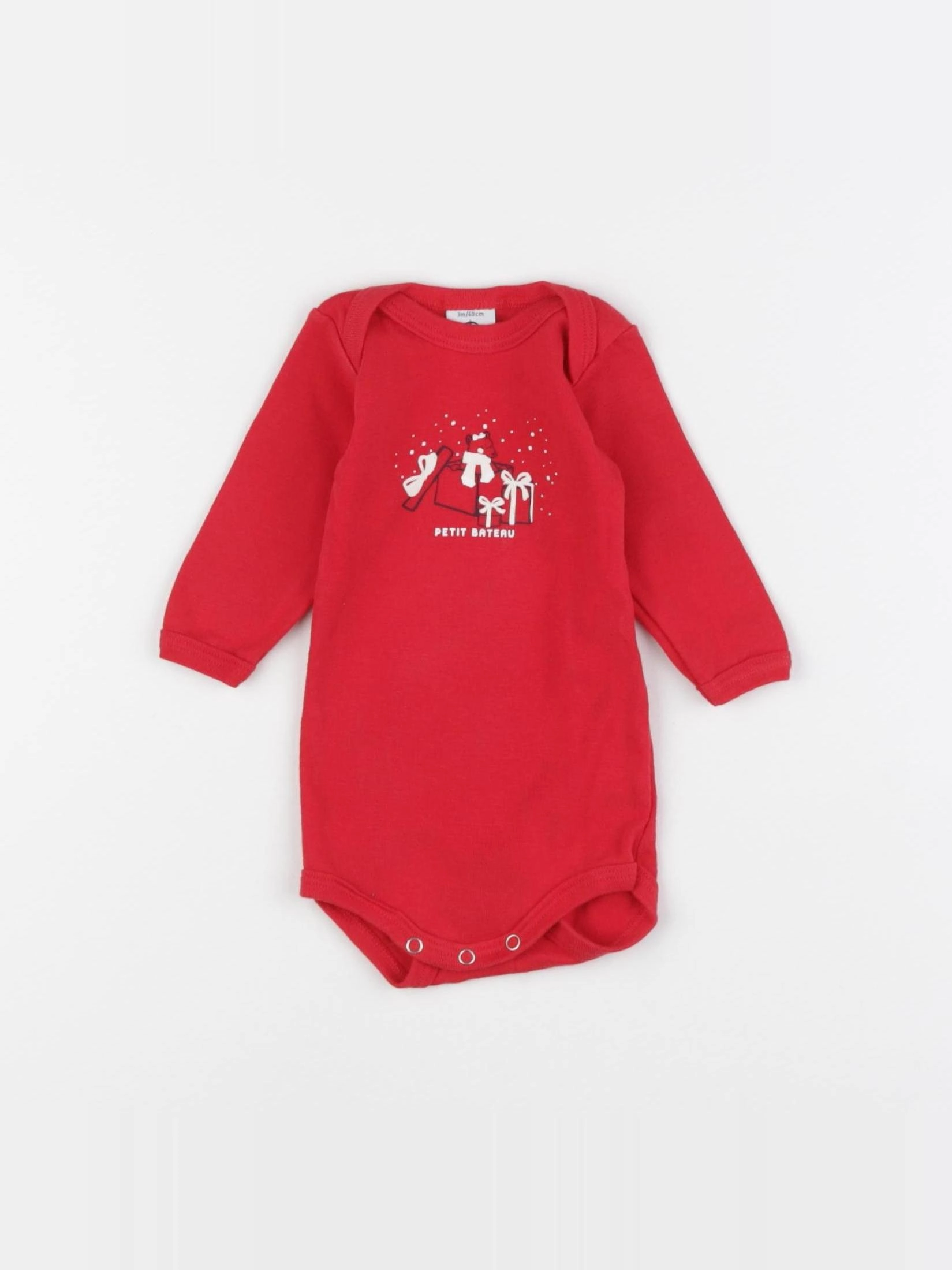 Petit Bateau - body rouge - 3 mois