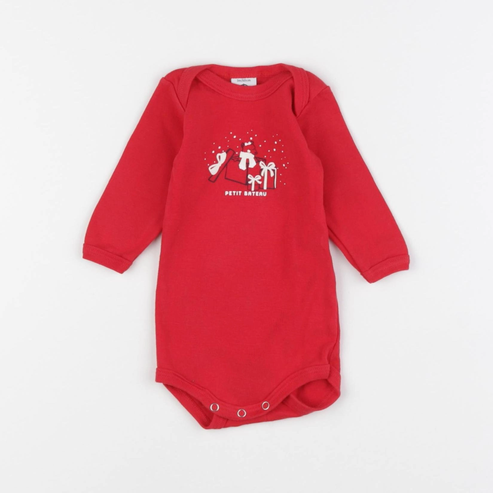 Petit Bateau - body rouge - 3 mois