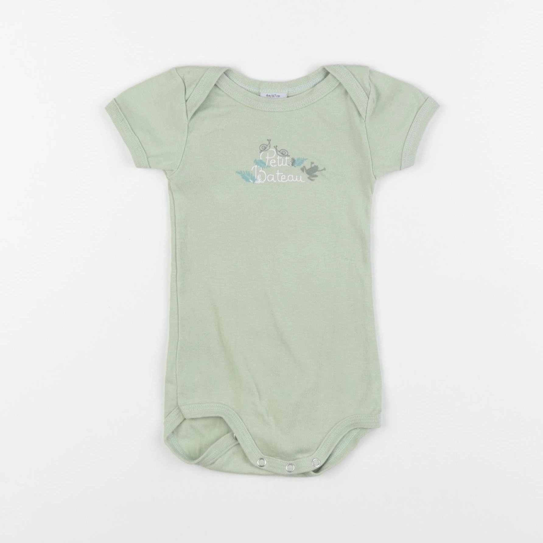 Petit Bateau - body vert - 6 mois