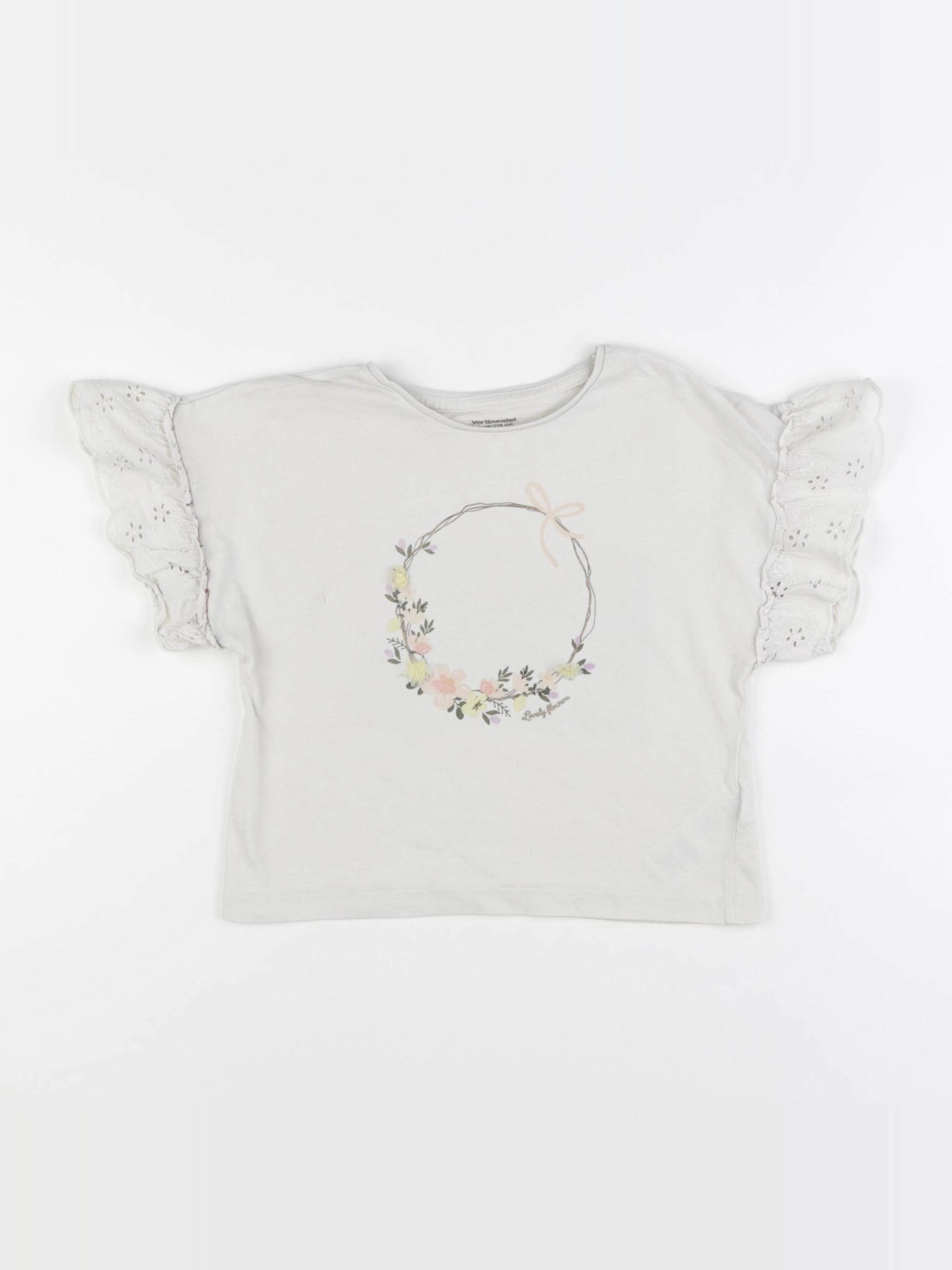 Vertbaudet - tee-shirt beige - 6 ans