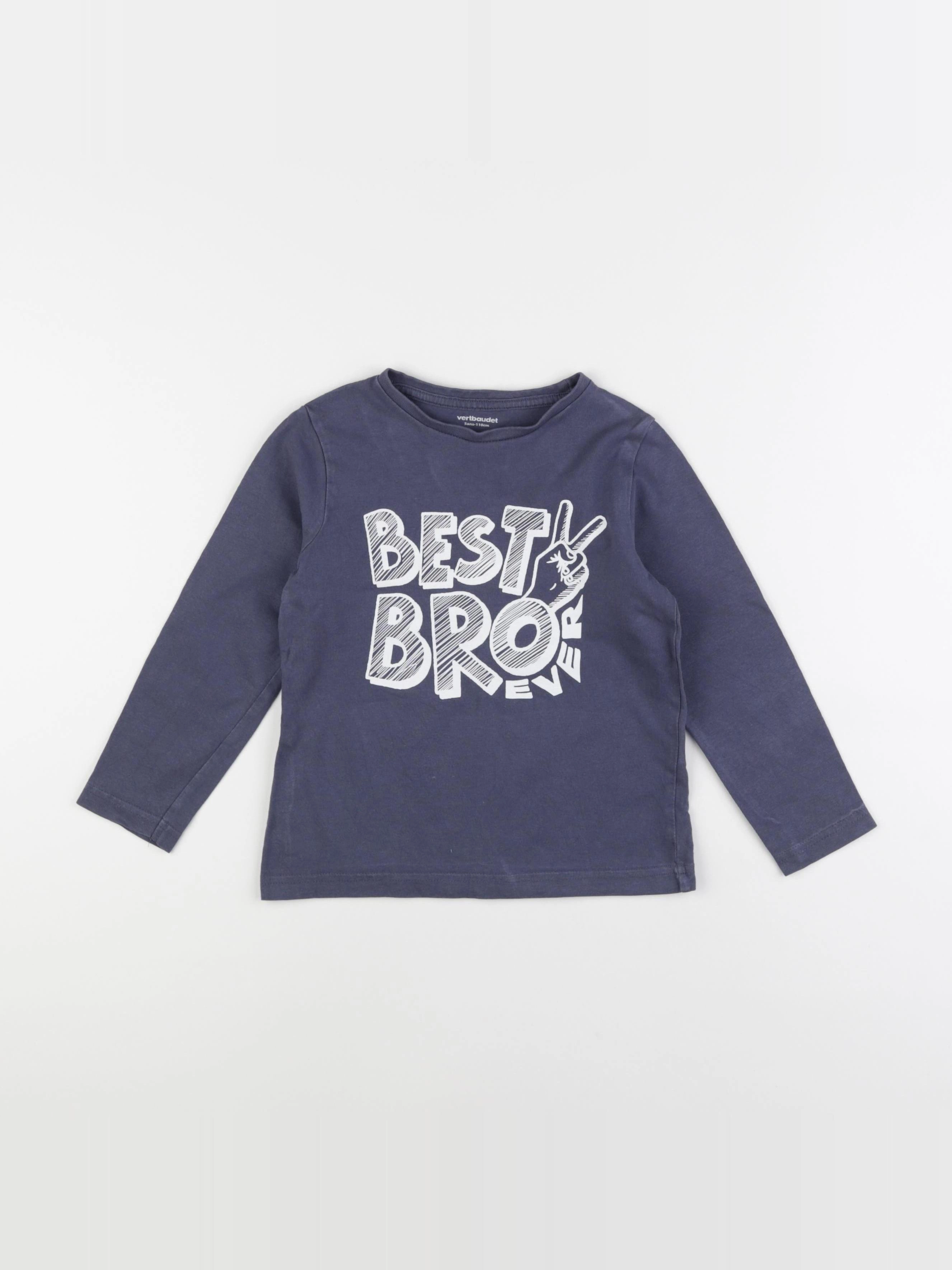 Vertbaudet - tee-shirt bleu - 5 ans
