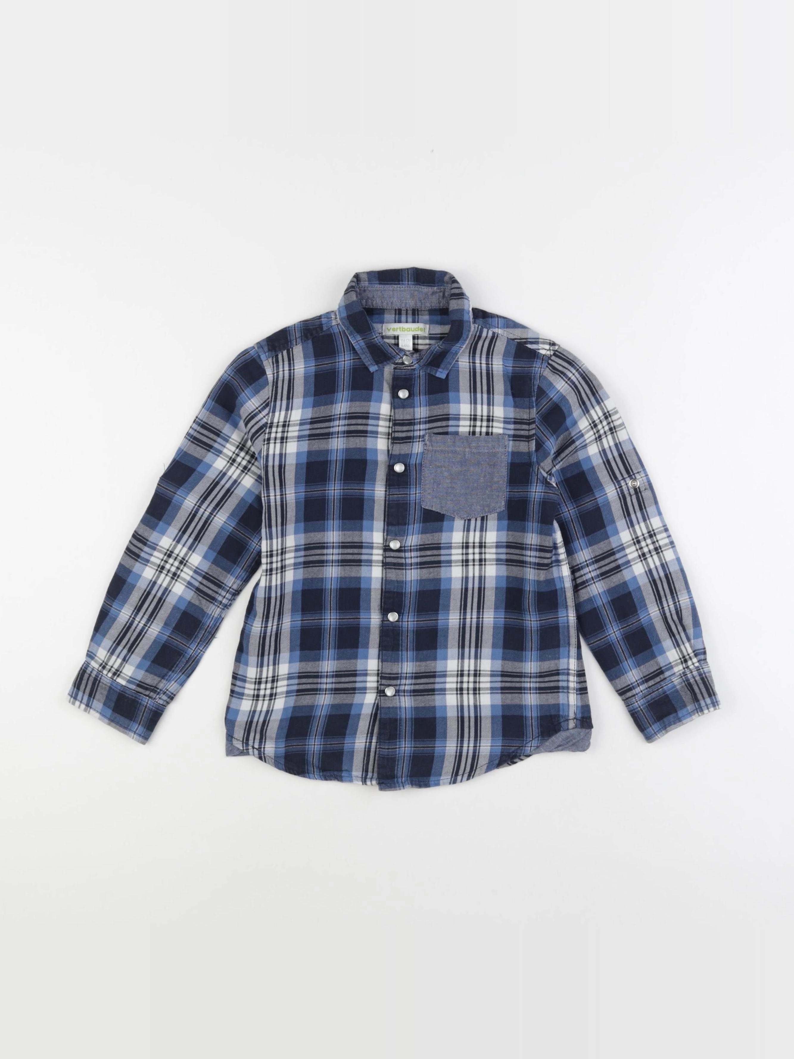 Vertbaudet - chemise imprimé au dos bleu - 6 ans