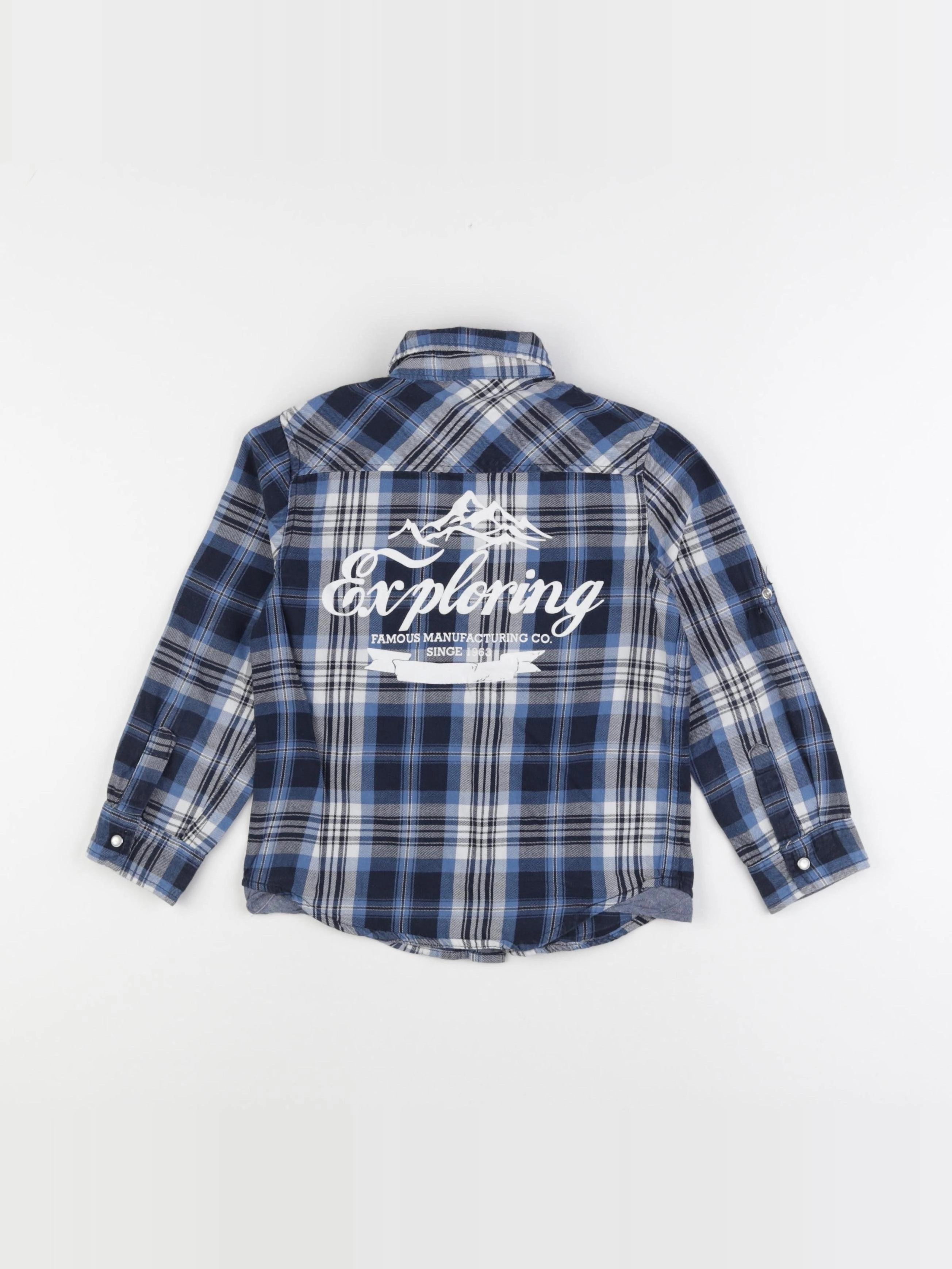 Vertbaudet - chemise imprimé au dos bleu - 6 ans