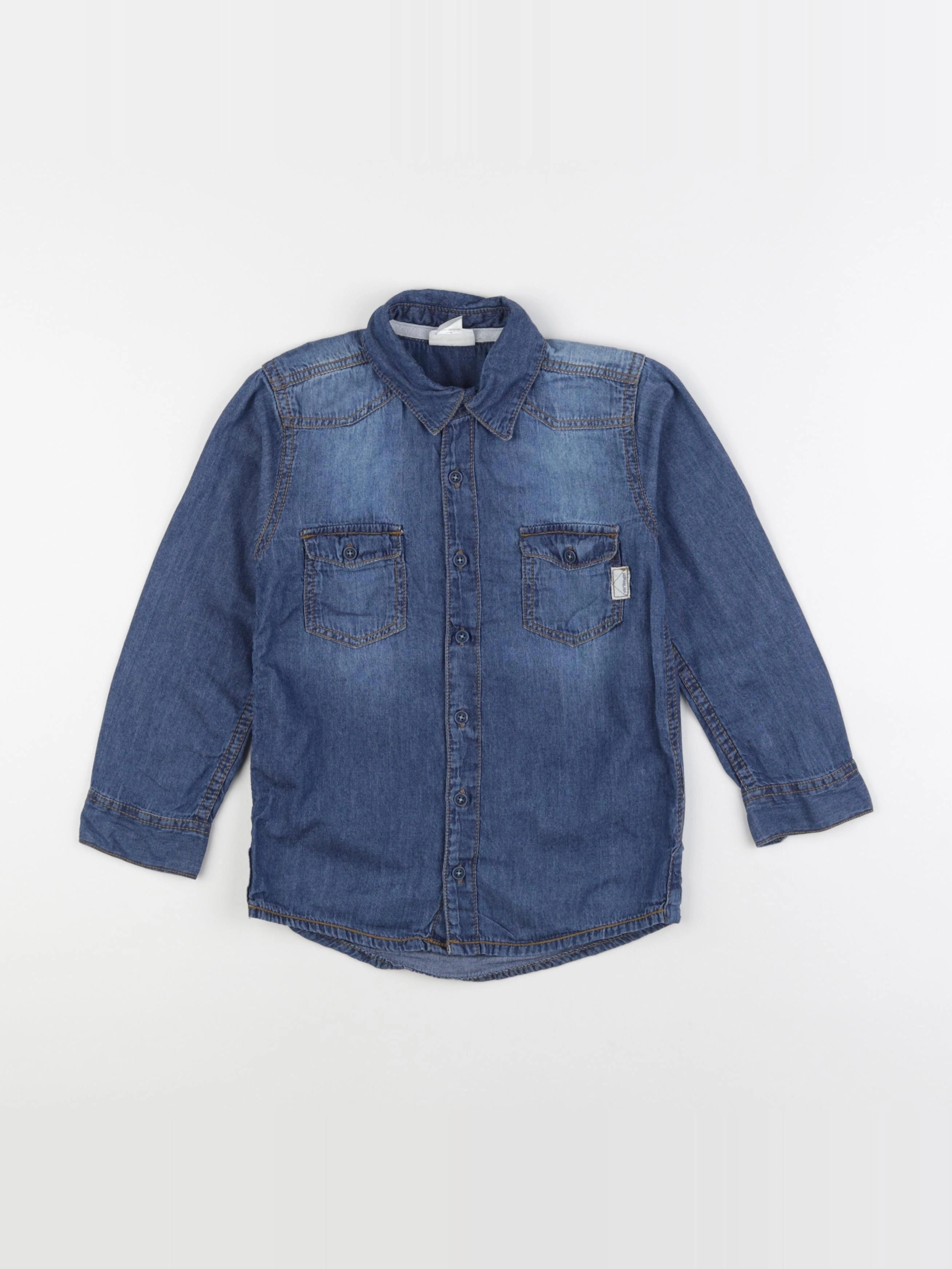 Vertbaudet - chemise imprimé au dos bleu - 6 ans