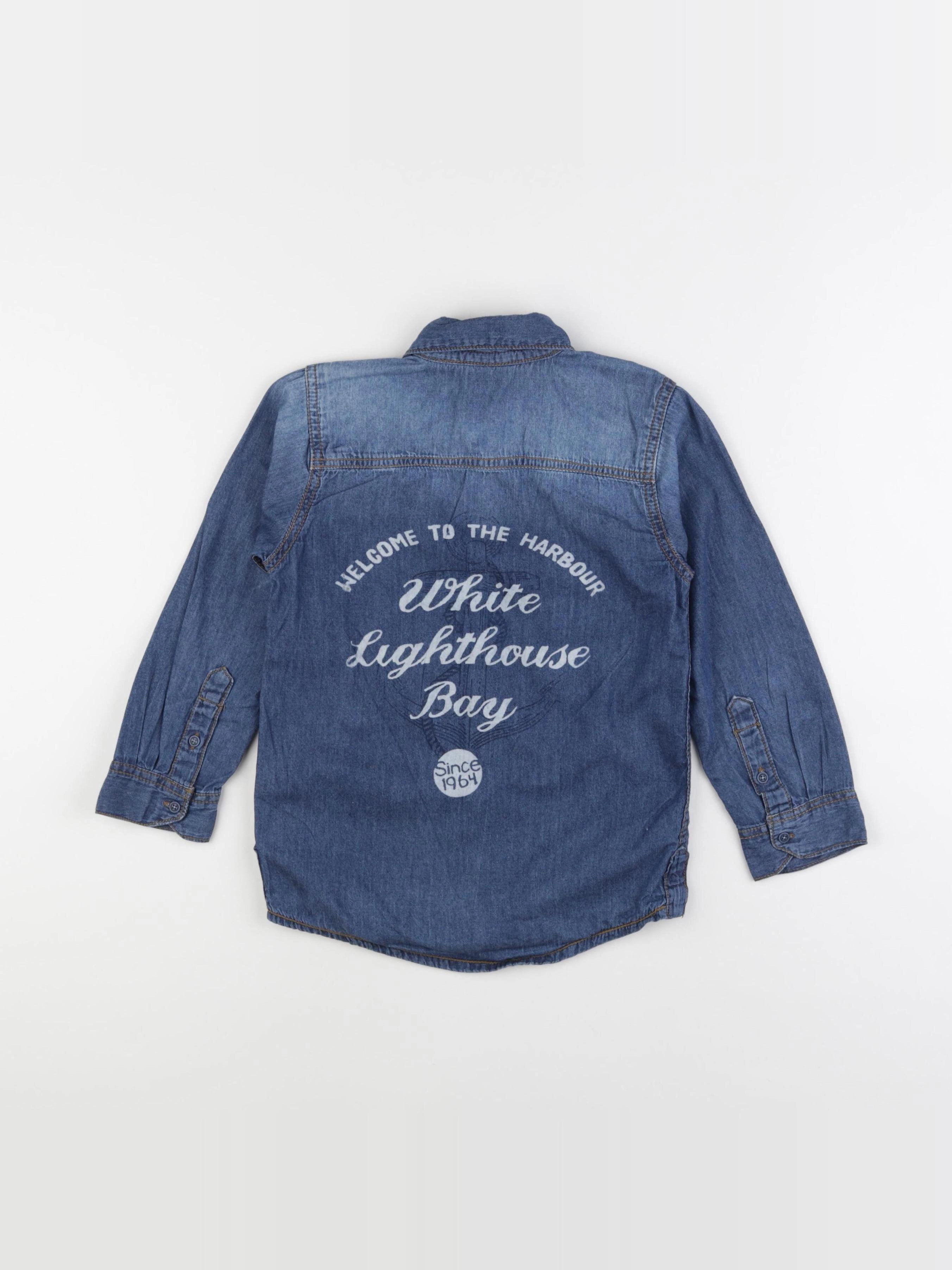 Vertbaudet - chemise imprimé au dos bleu - 6 ans