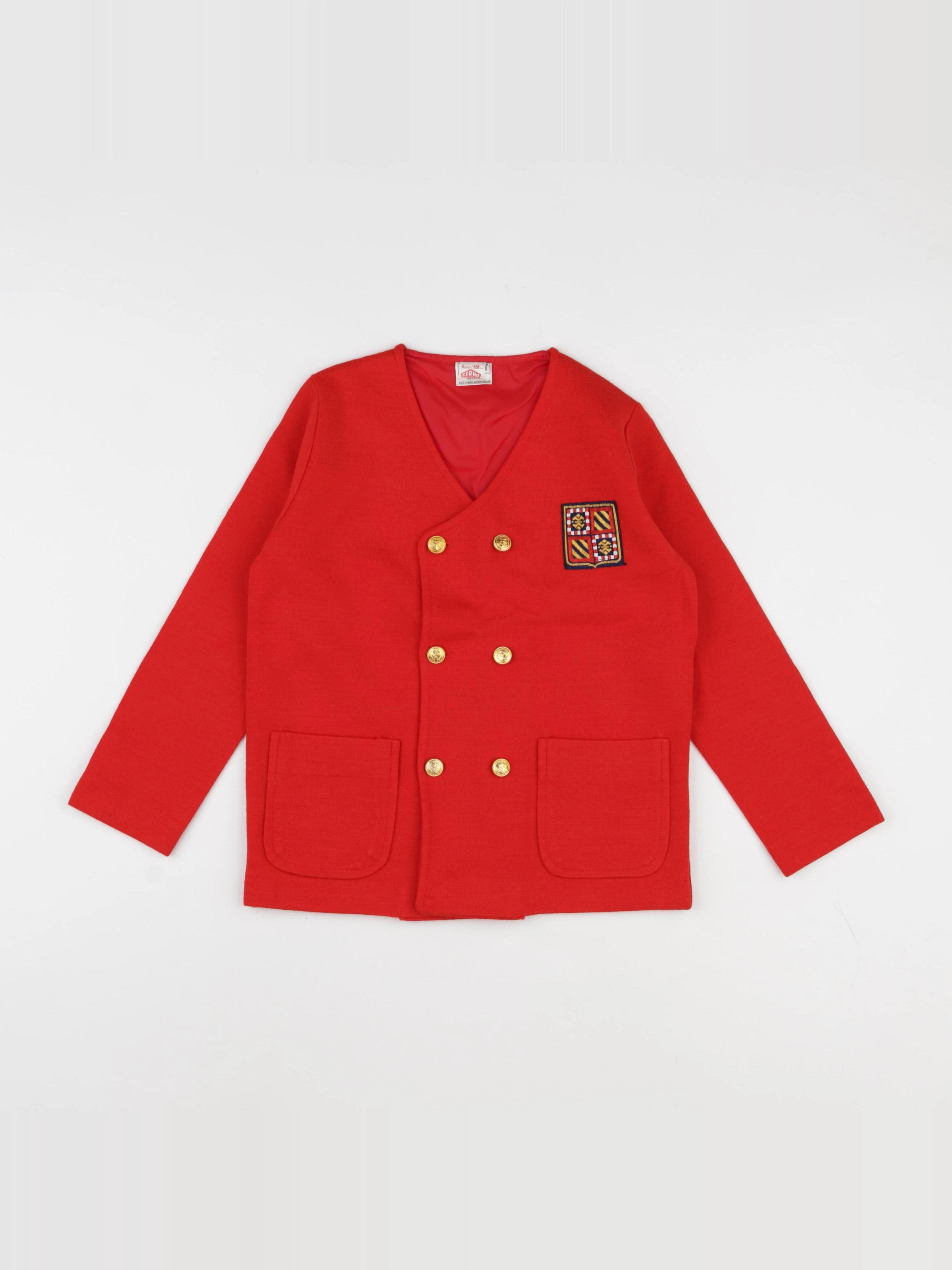 Vintage - gilet rouge - 7 ans