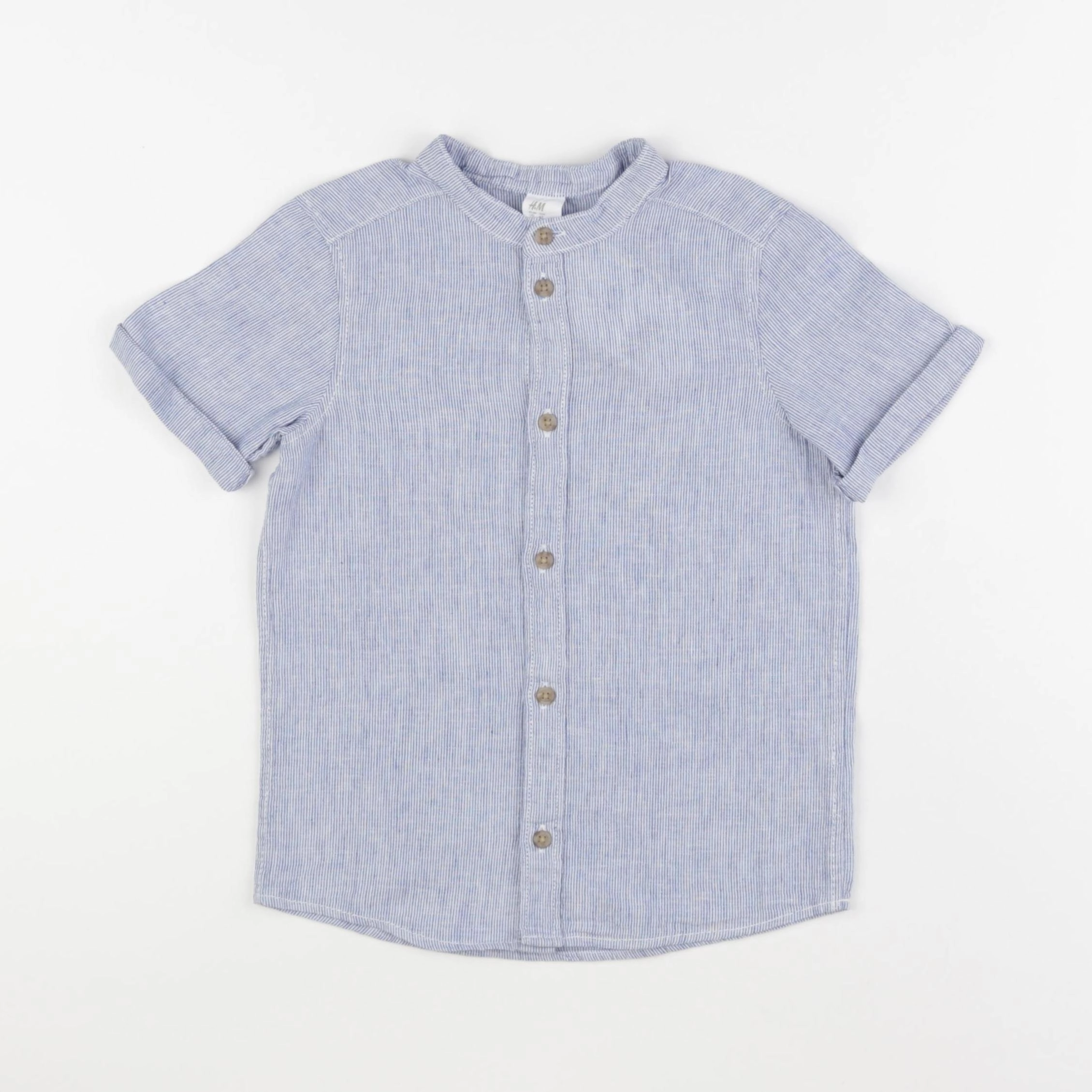 H&M - chemise blanc, bleu - 3/4 ans