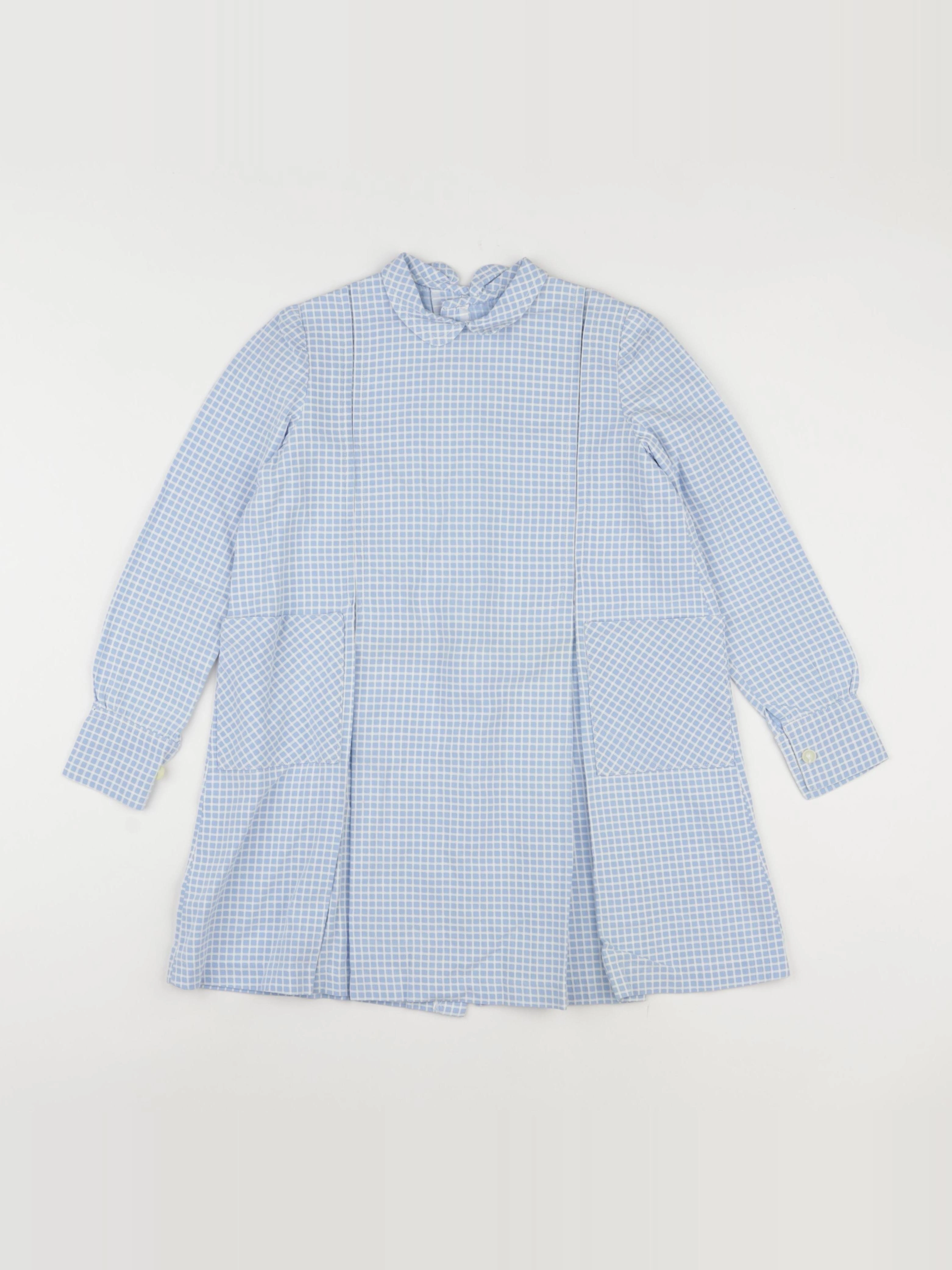 Vintage - robe bleu, blanc - 6 ans