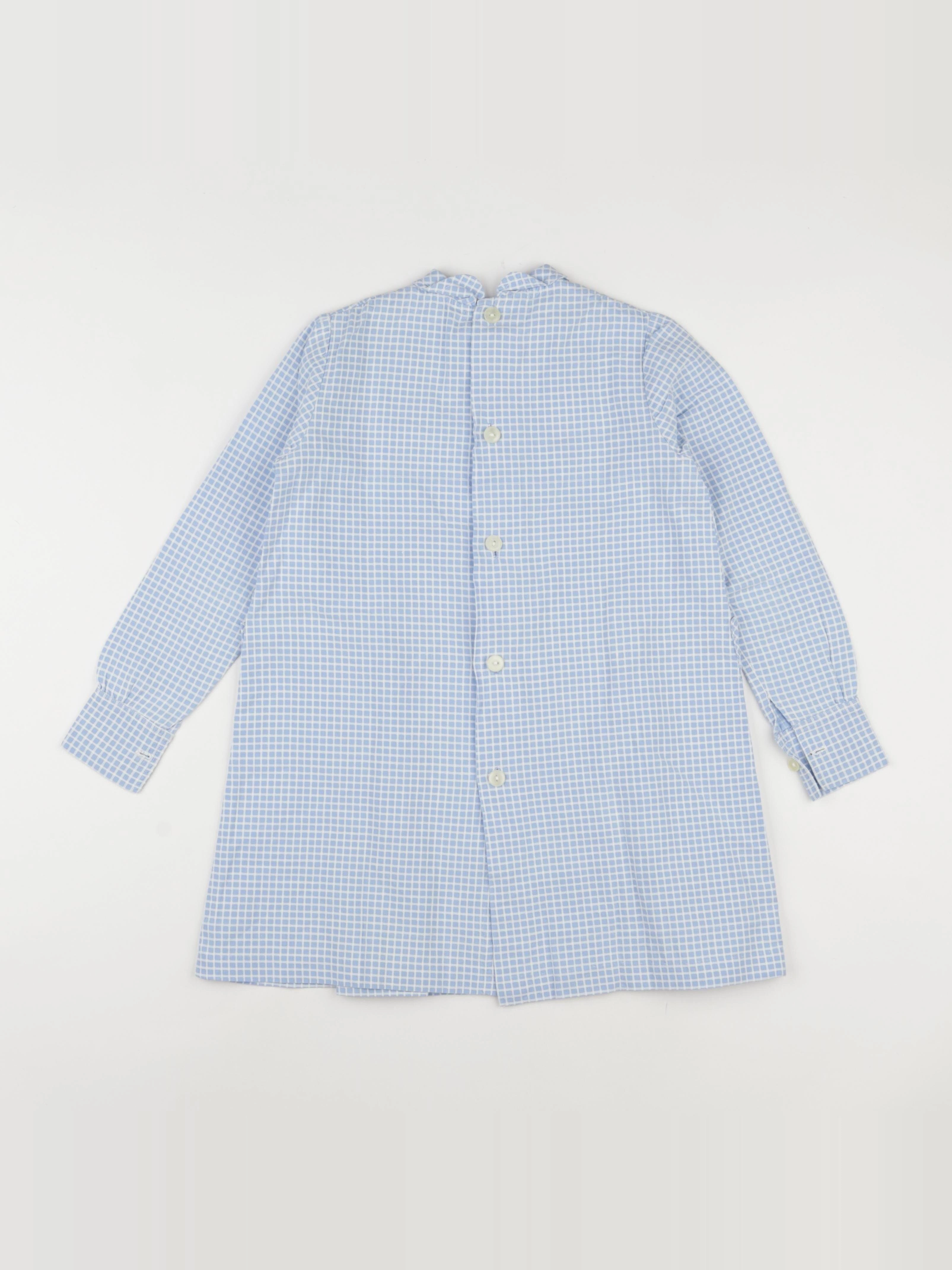 Vintage - robe bleu, blanc - 6 ans