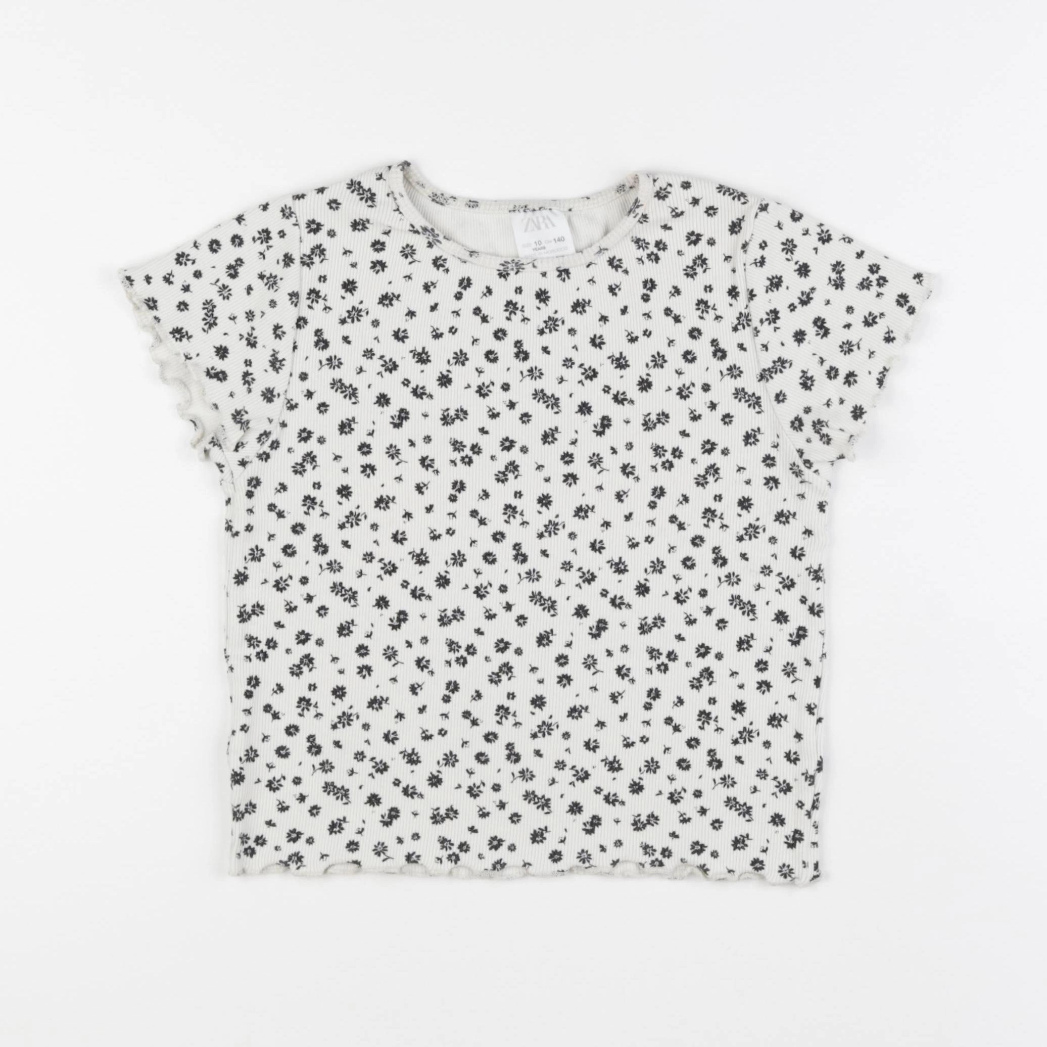 Zara - tee-shirt beige, noir - 10 ans