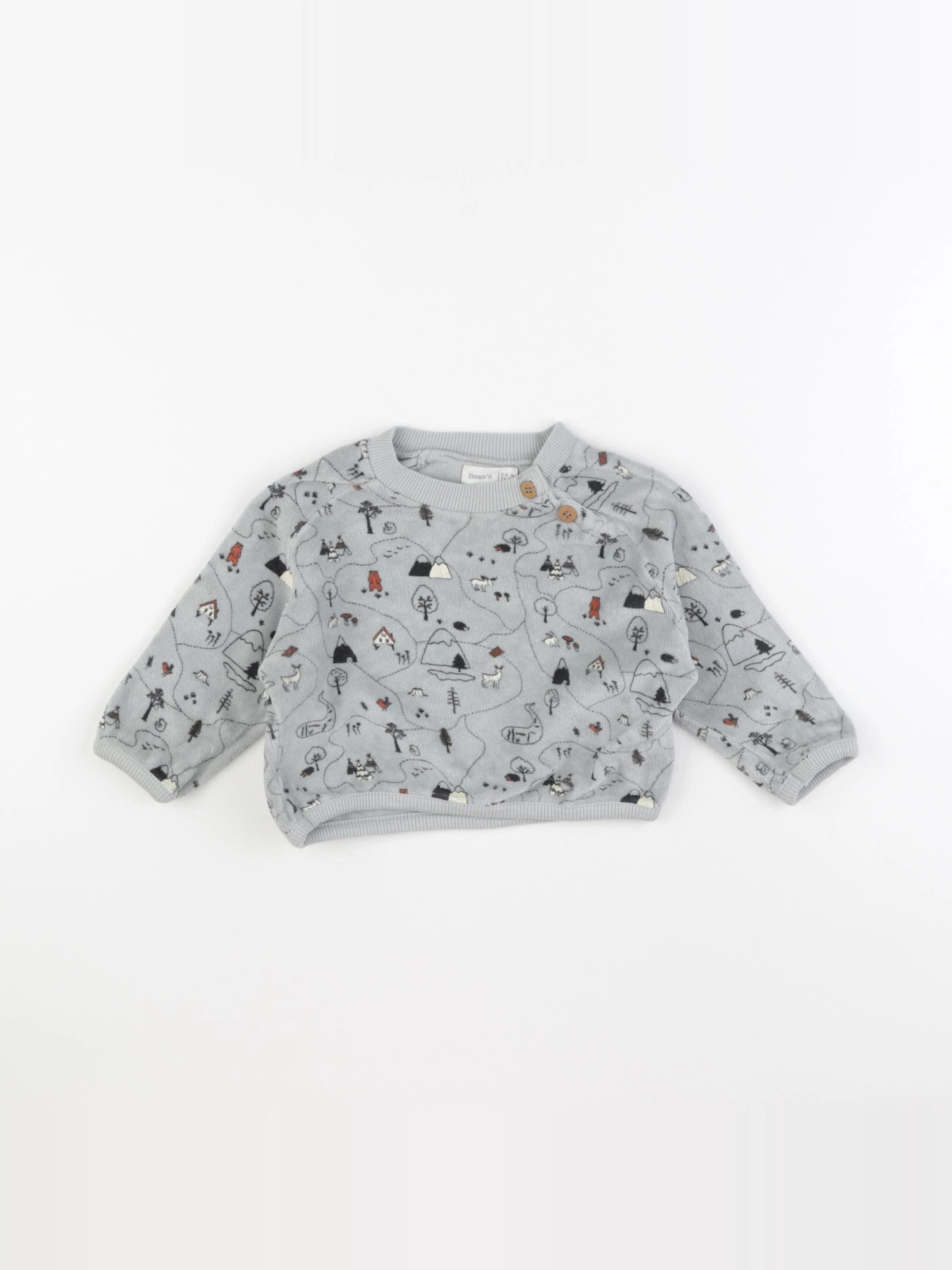 Bean's barcelona - sweat bleu - 6/9 mois
