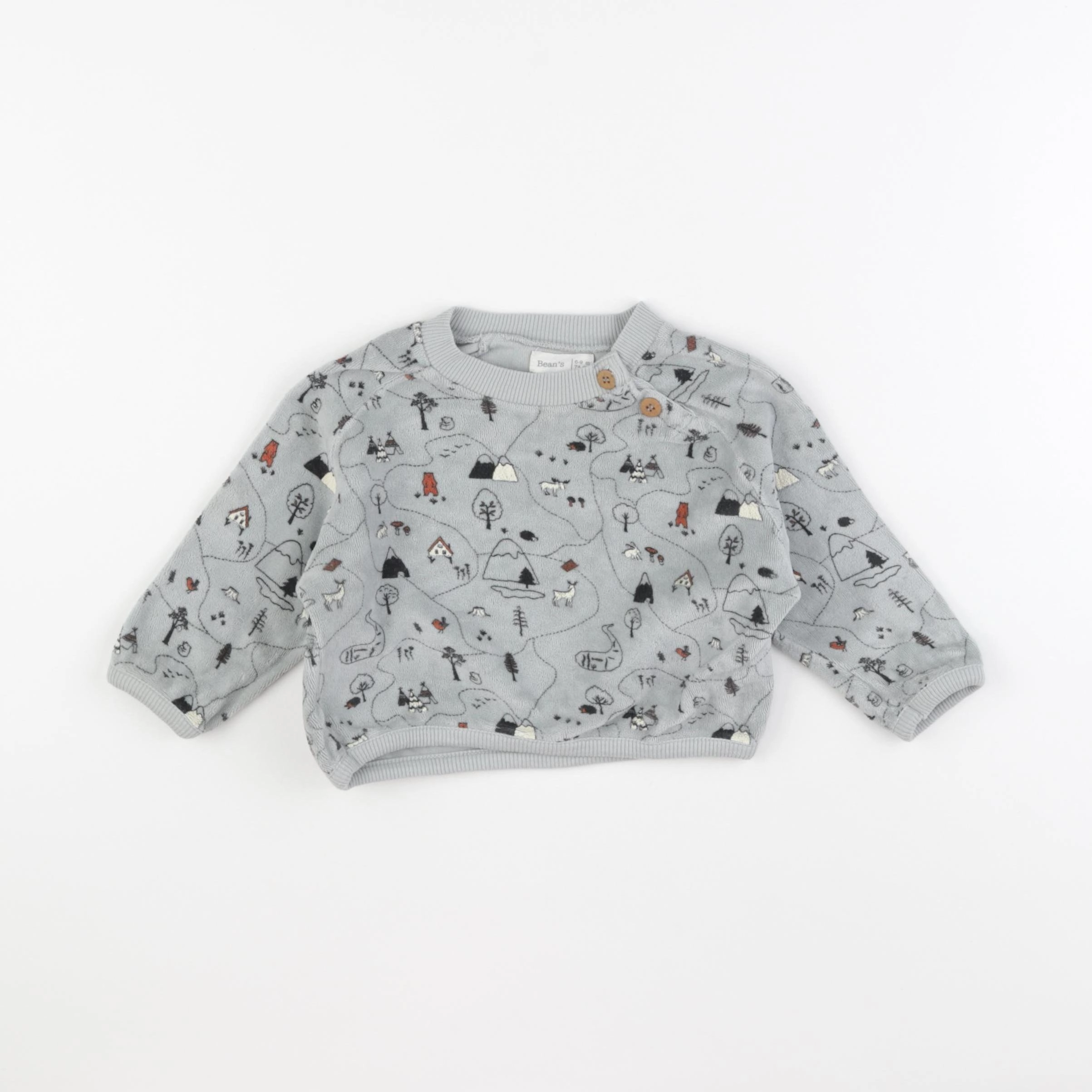 Bean's barcelona - sweat bleu - 6/9 mois