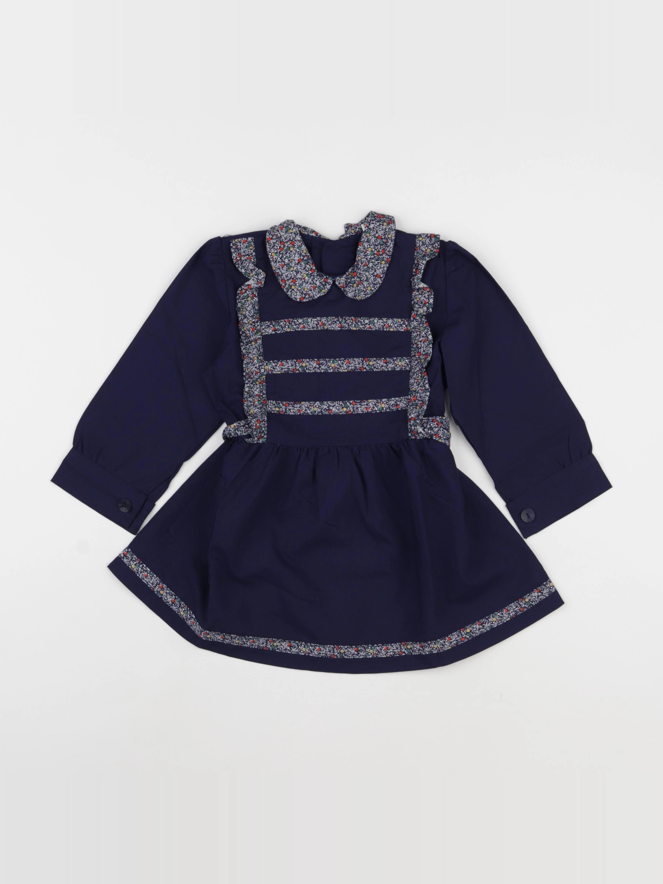 Vintage - robe bleu - 2 ans