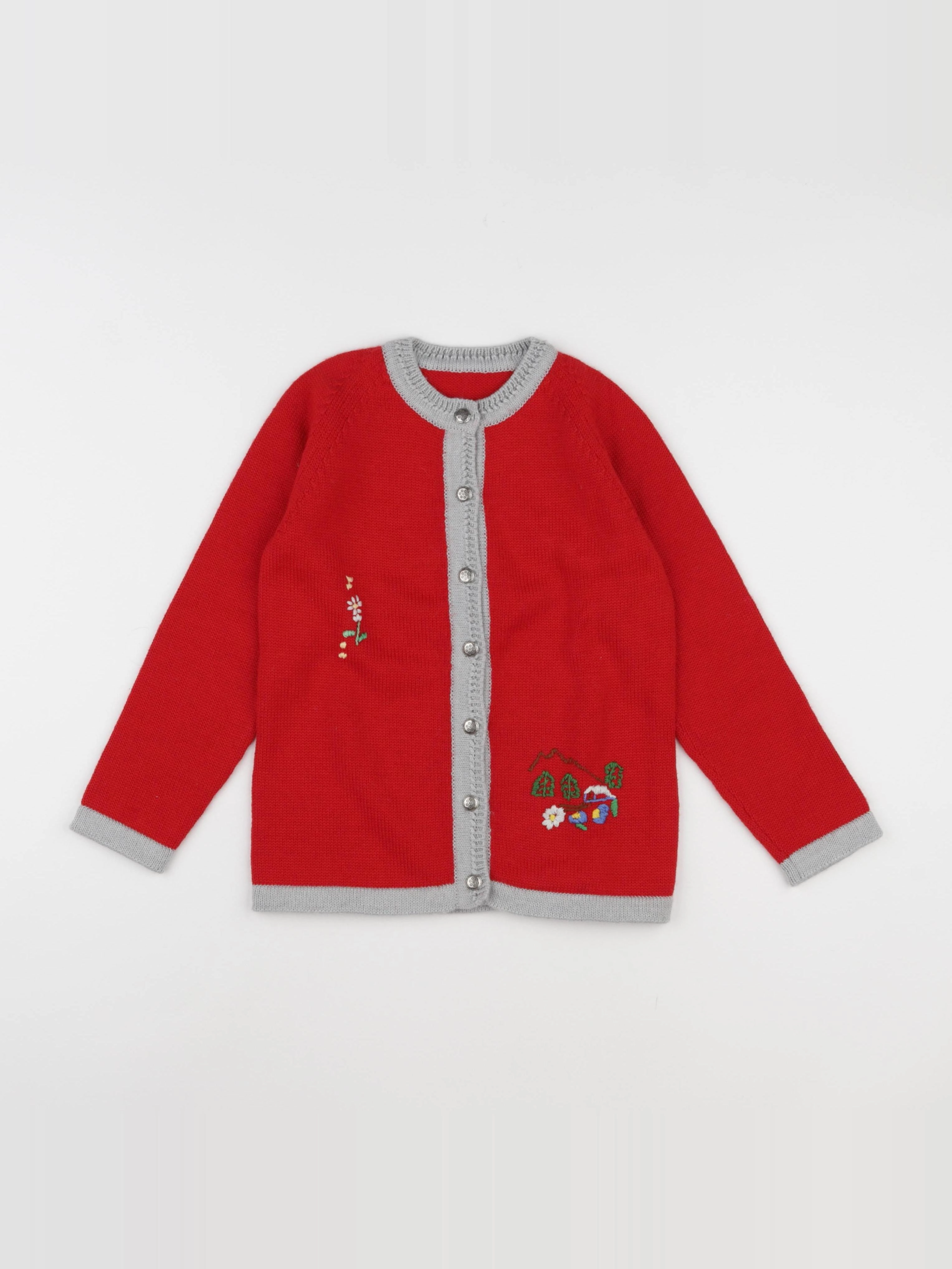 Vintage - gilet rouge - 6 ans