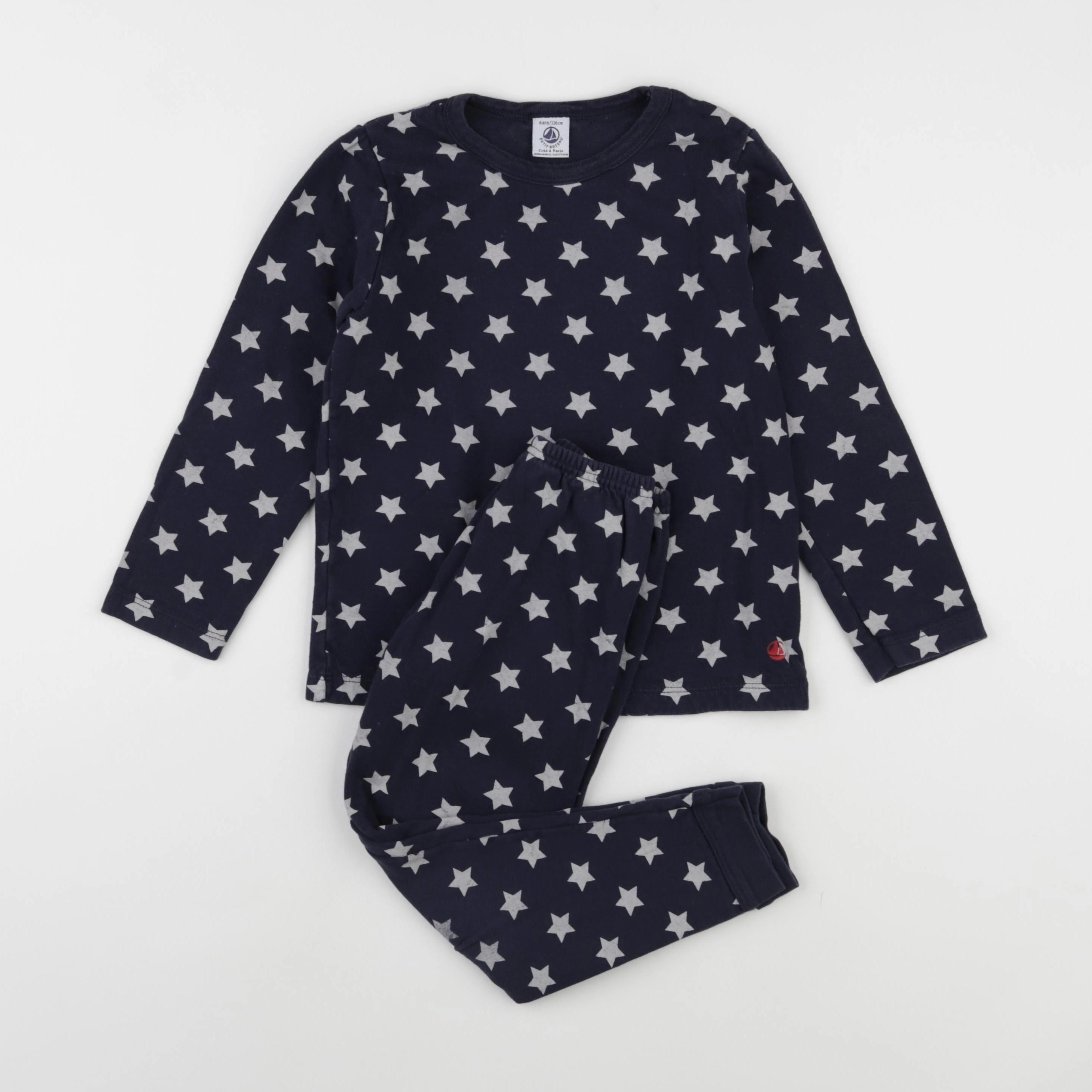 Petit Bateau - pyjama coton bleu - 6 ans
