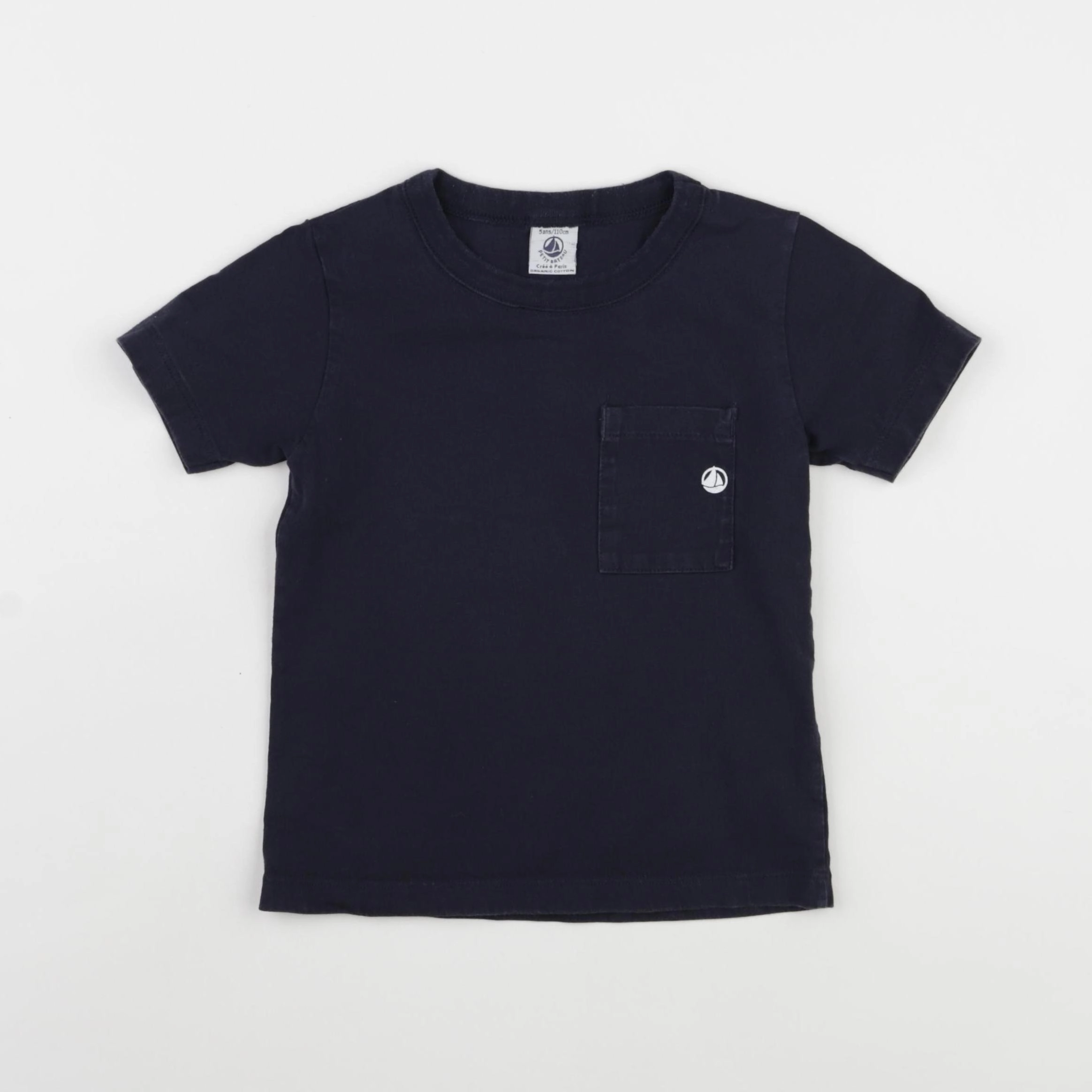 Petit Bateau - tee-shirt bleu - 5 ans