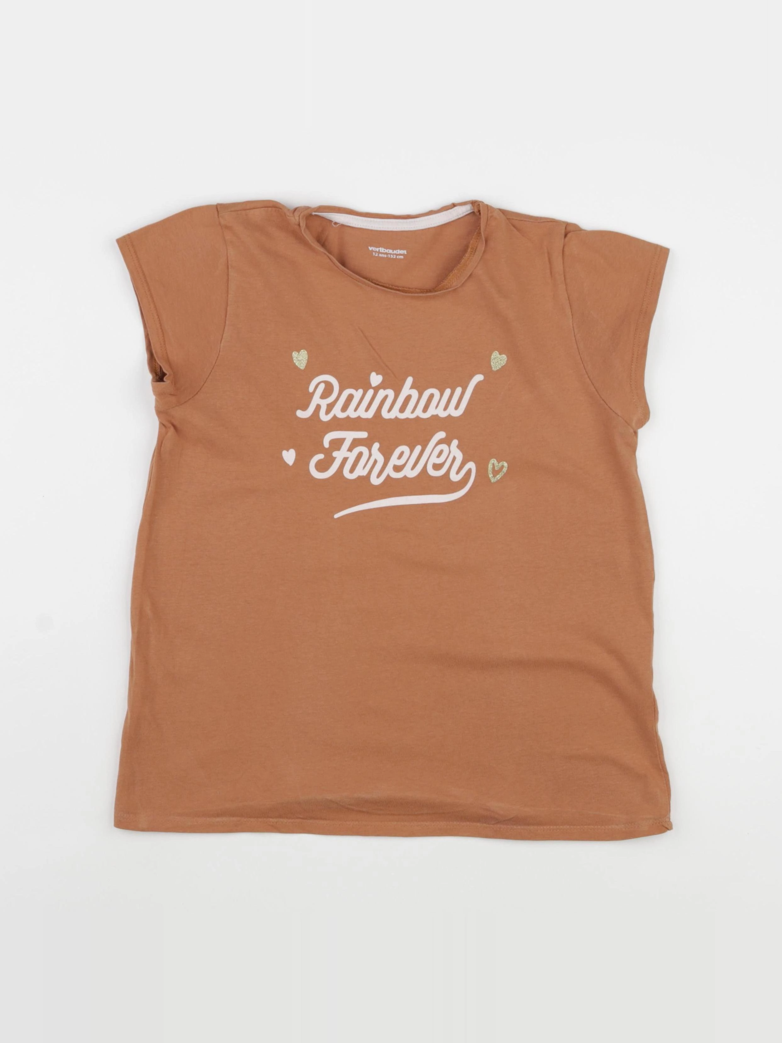 Vertbaudet - tee-shirt marron - 12 ans