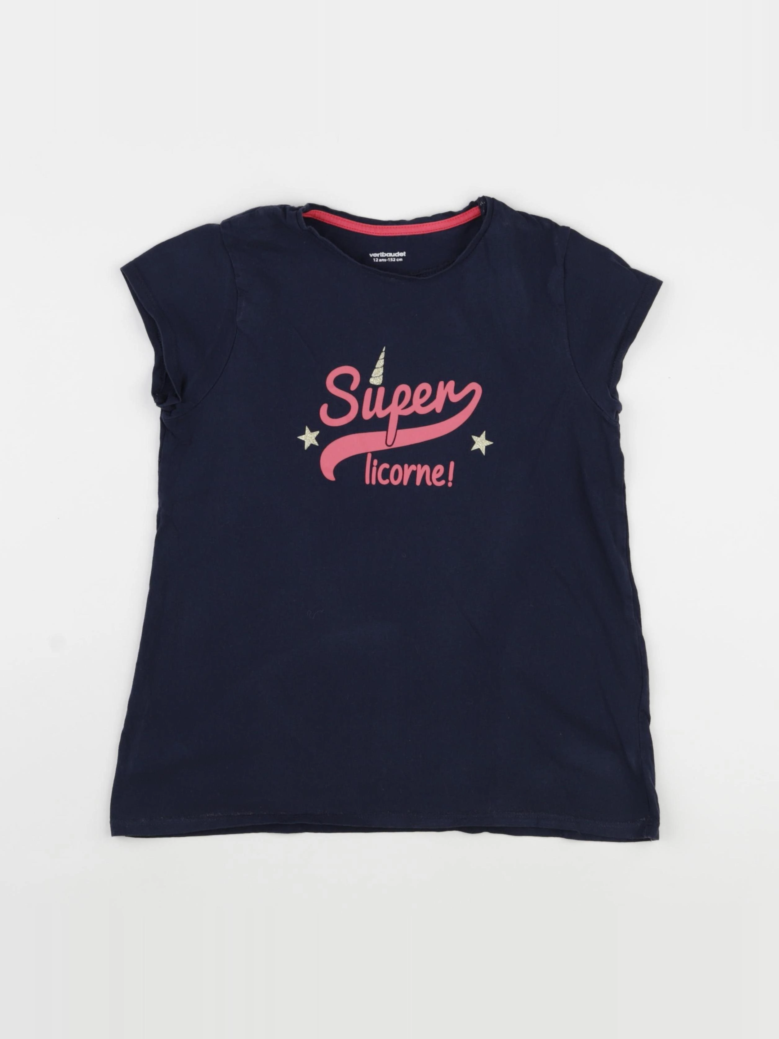 Vertbaudet - tee-shirt bleu - 12 ans