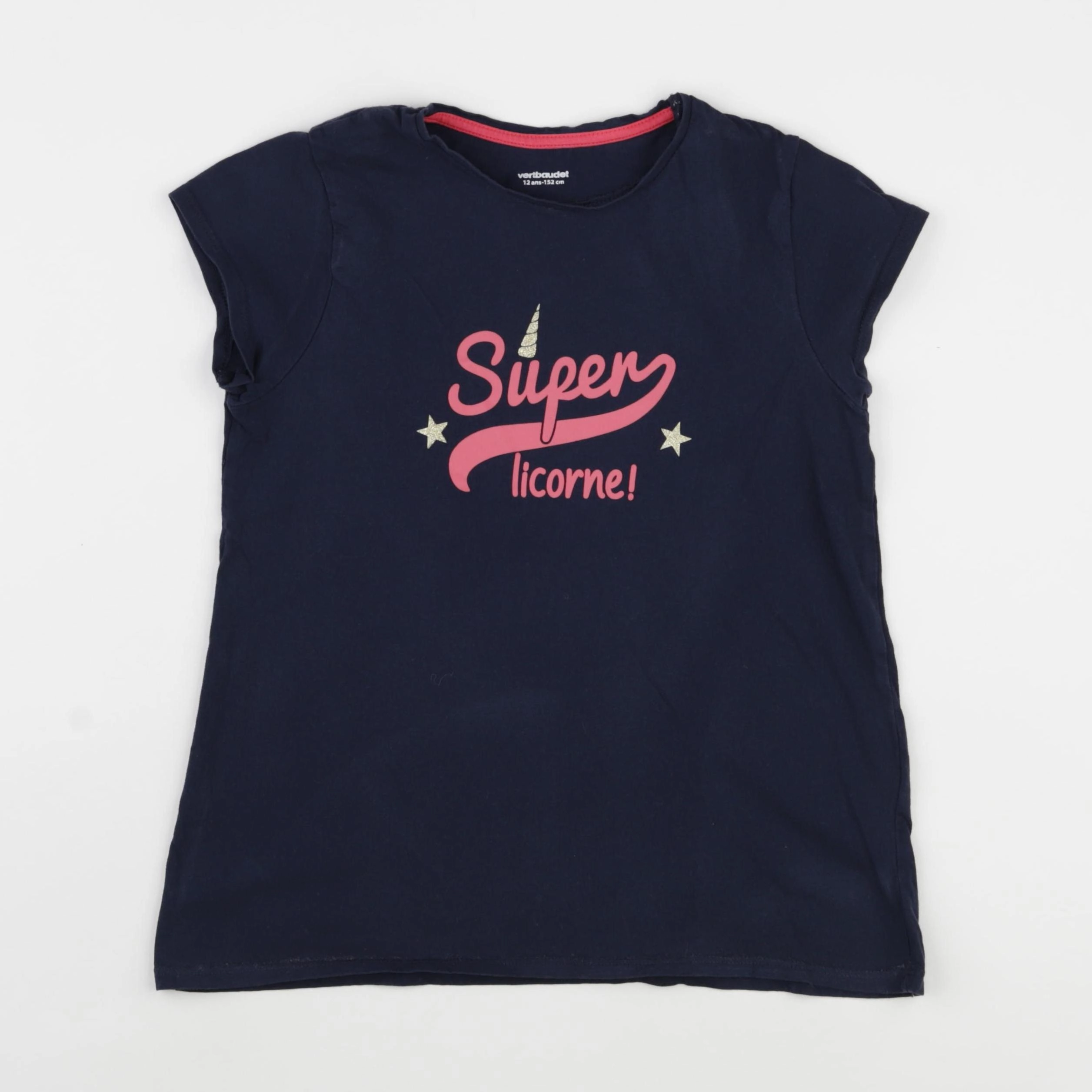 Vertbaudet - tee-shirt bleu - 12 ans