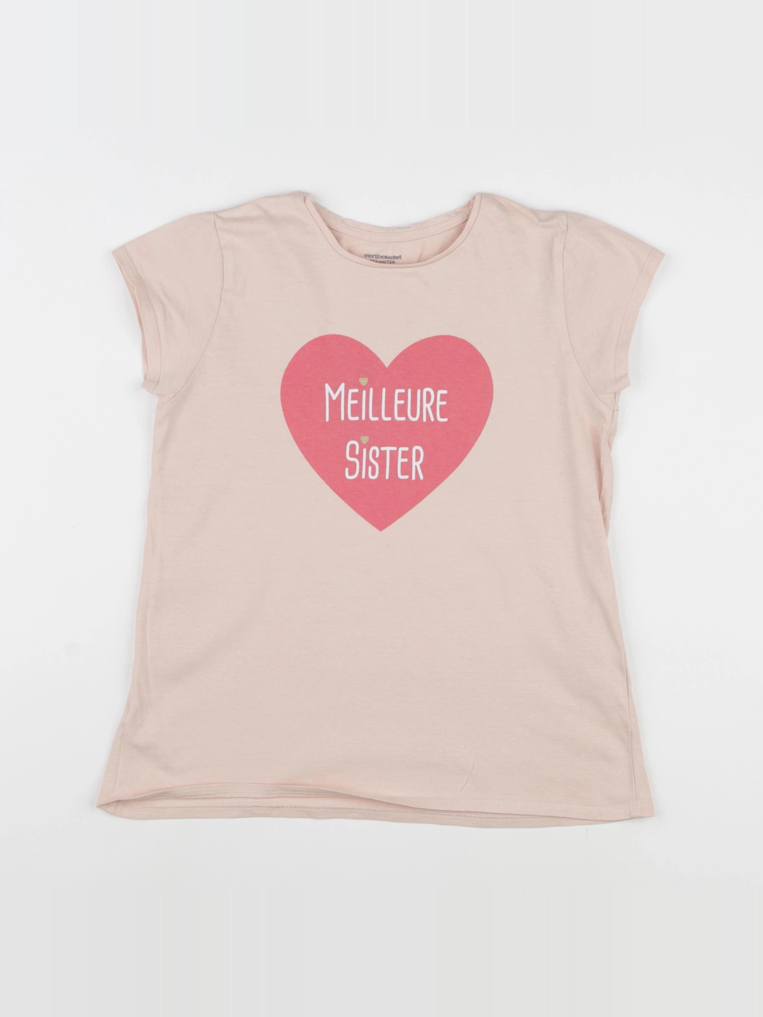 Vertbaudet - tee-shirt rose - 12 ans