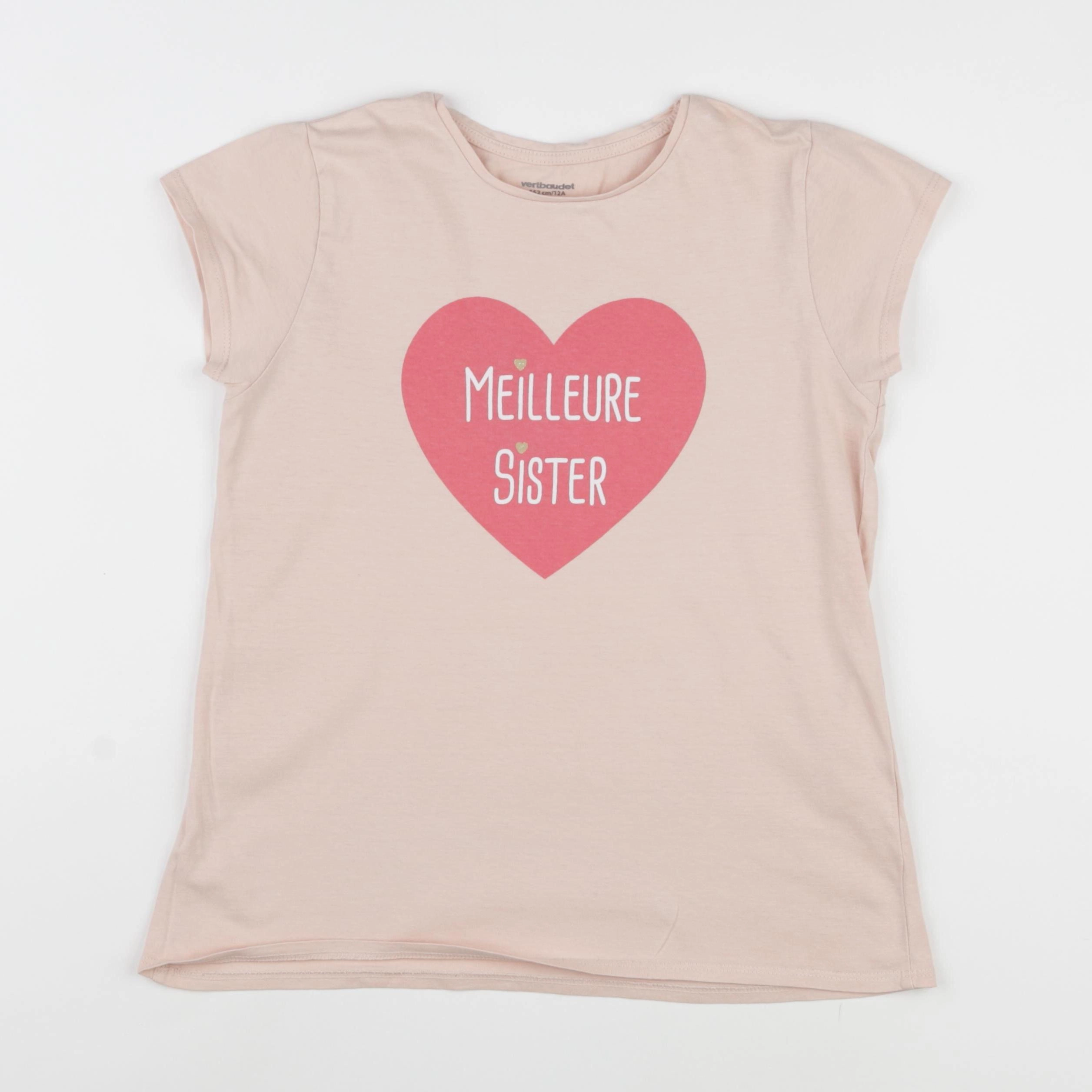 Vertbaudet - tee-shirt rose - 12 ans