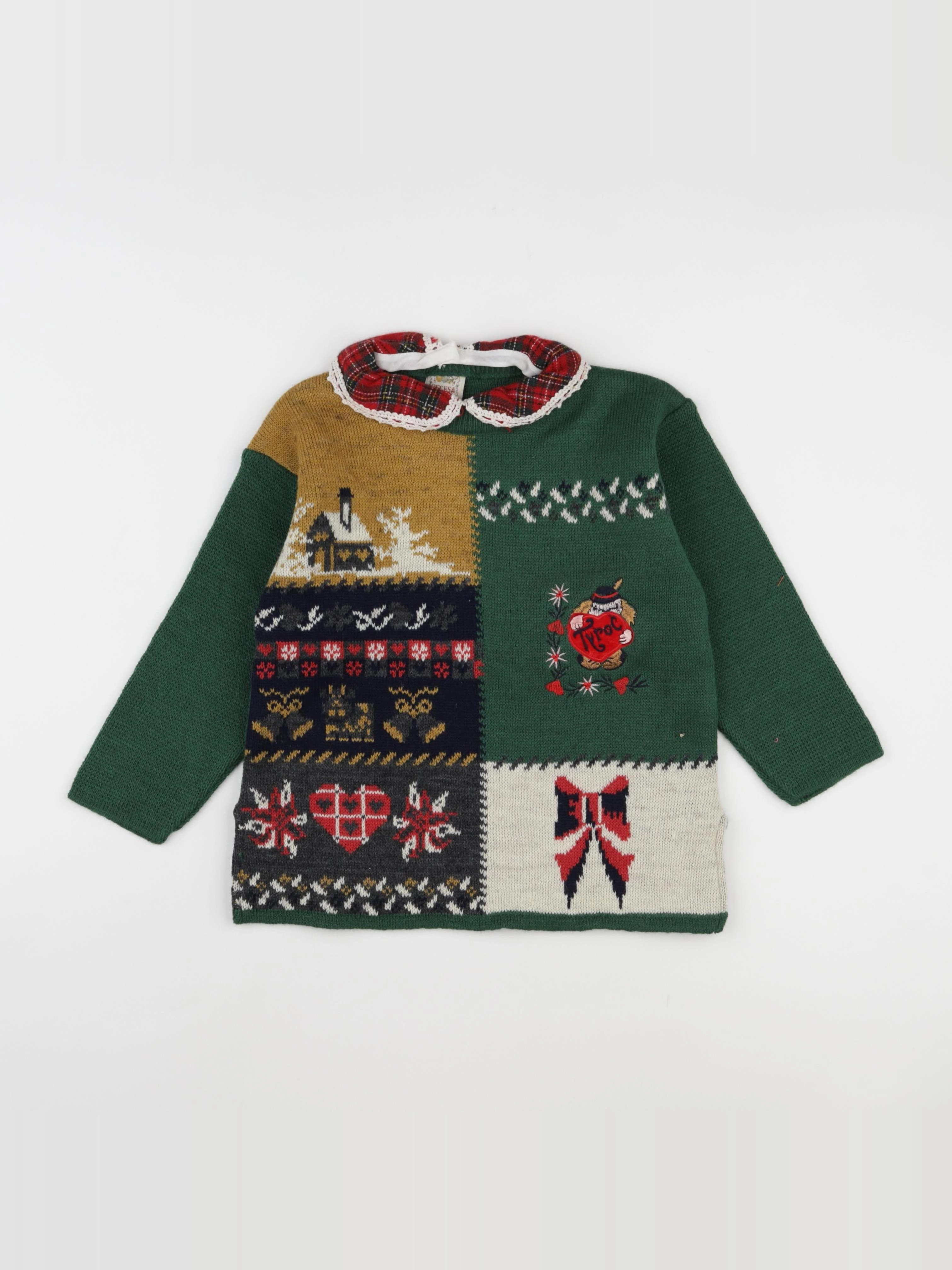 Vintage - pull vert - 5 ans