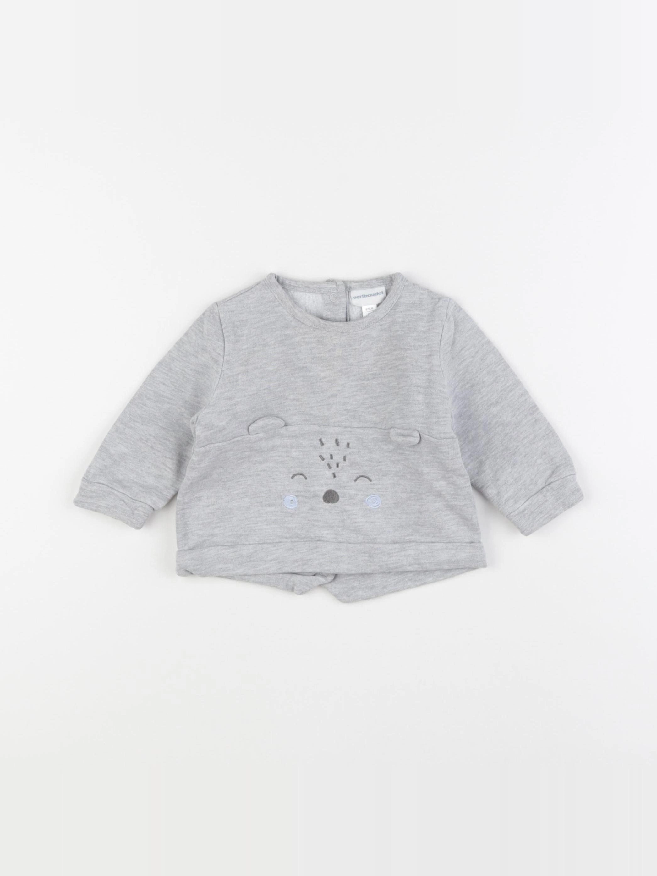 Vertbaudet - sweat gris - 6 mois