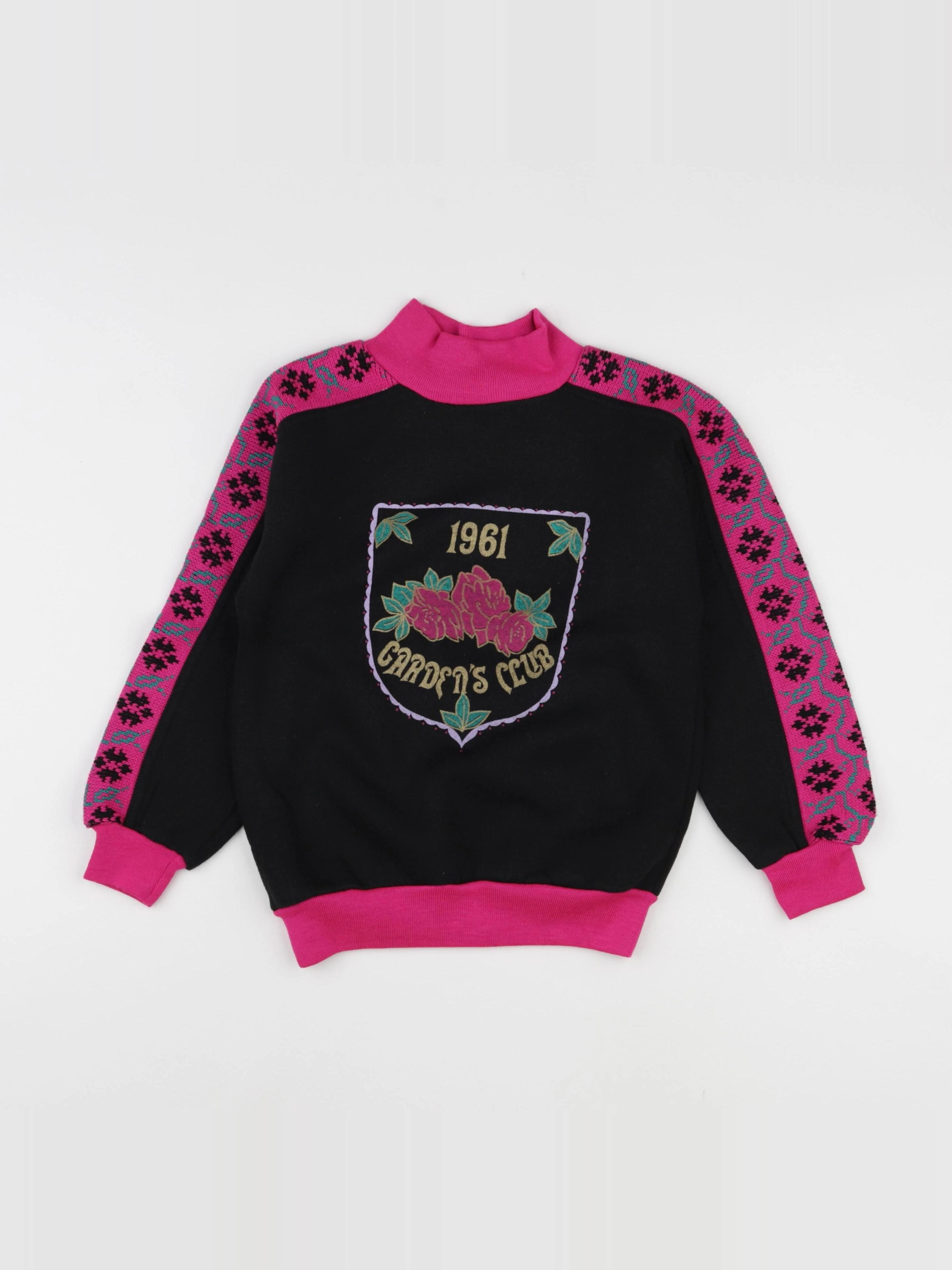 Vintage - sweat rose, noir - 8 ans