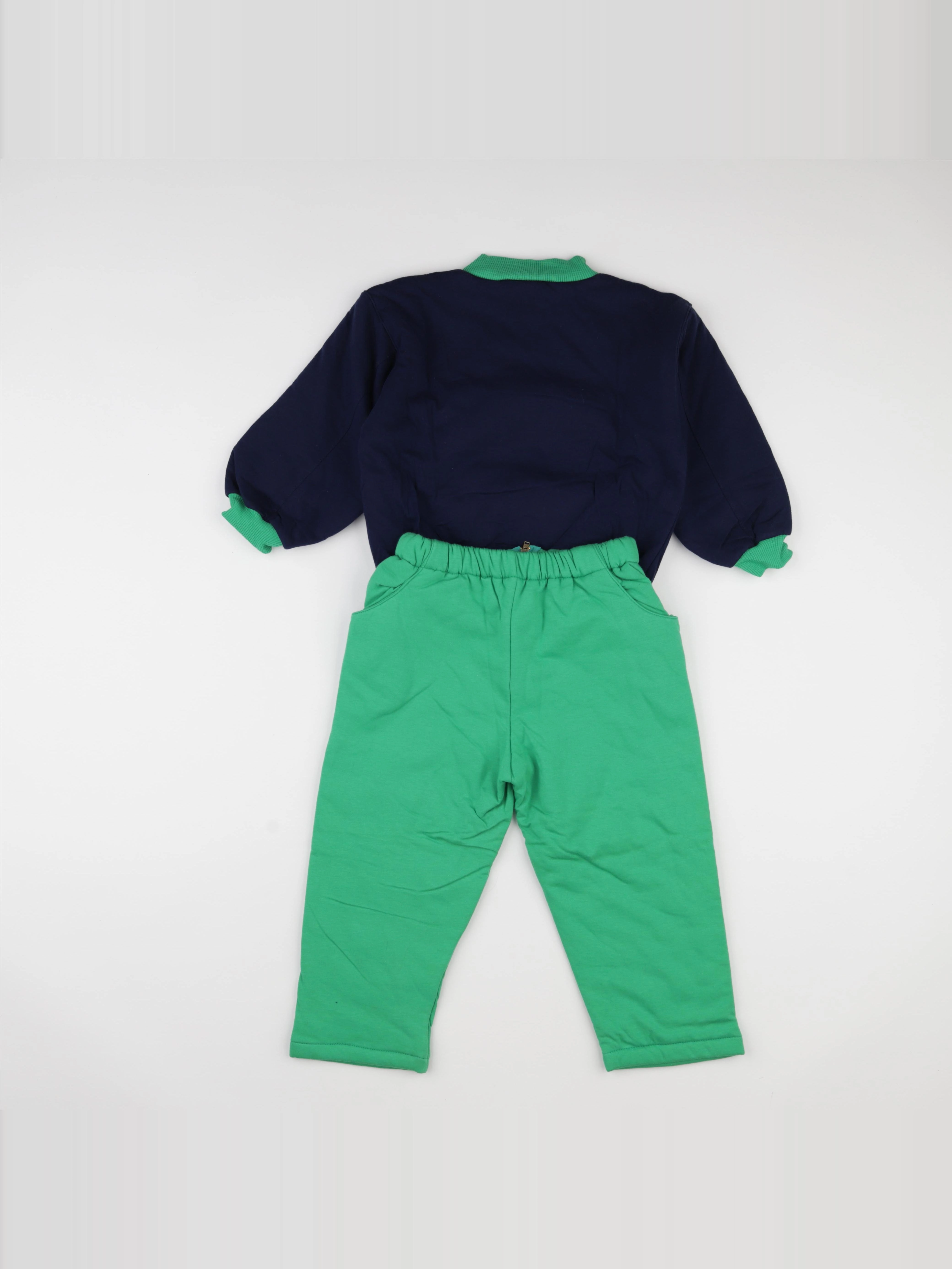 Vintage - ensemble vert, bleu - 6 ans