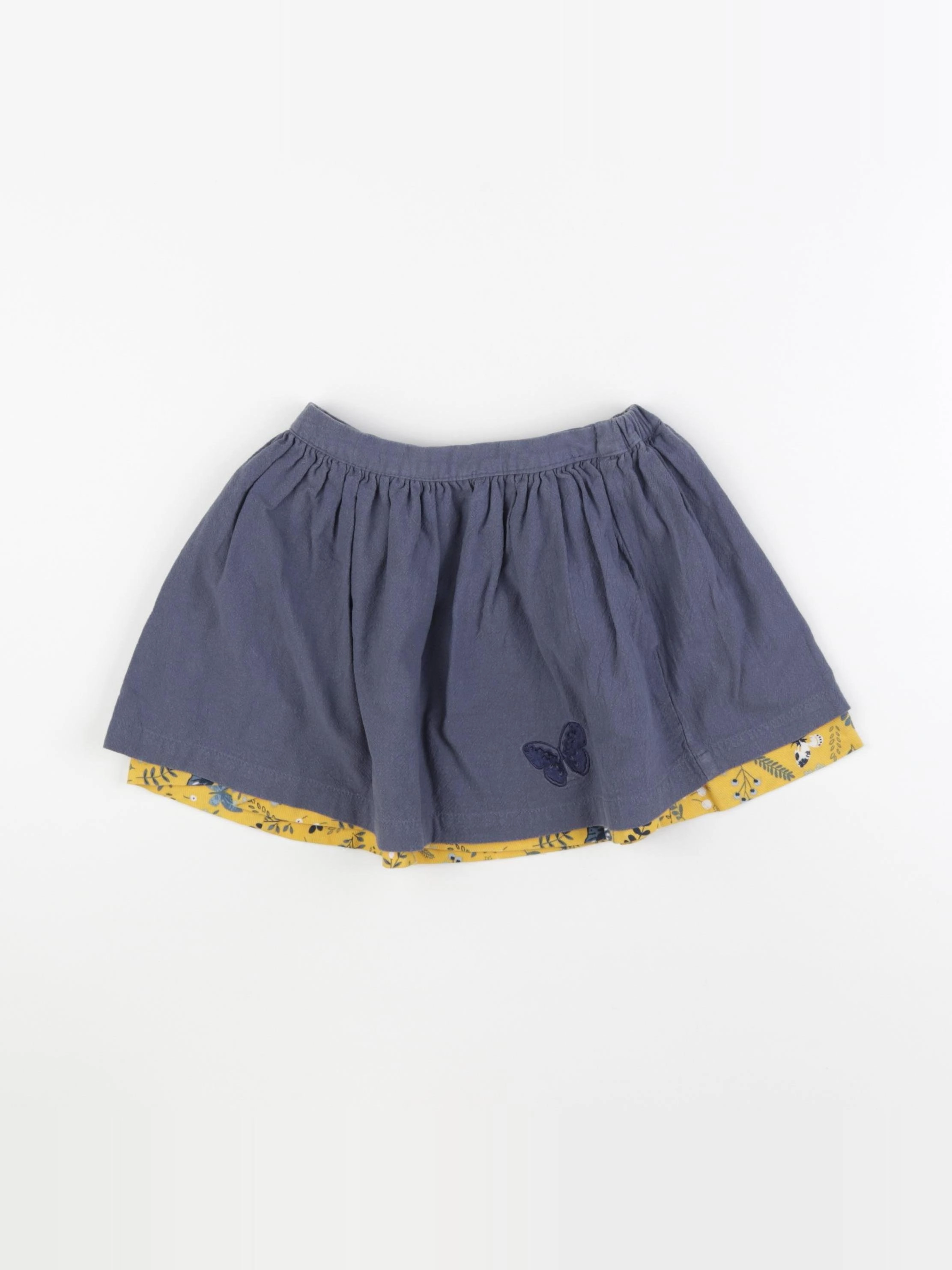 Vertbaudet - jupe réversible bleu, jaune - 5 ans