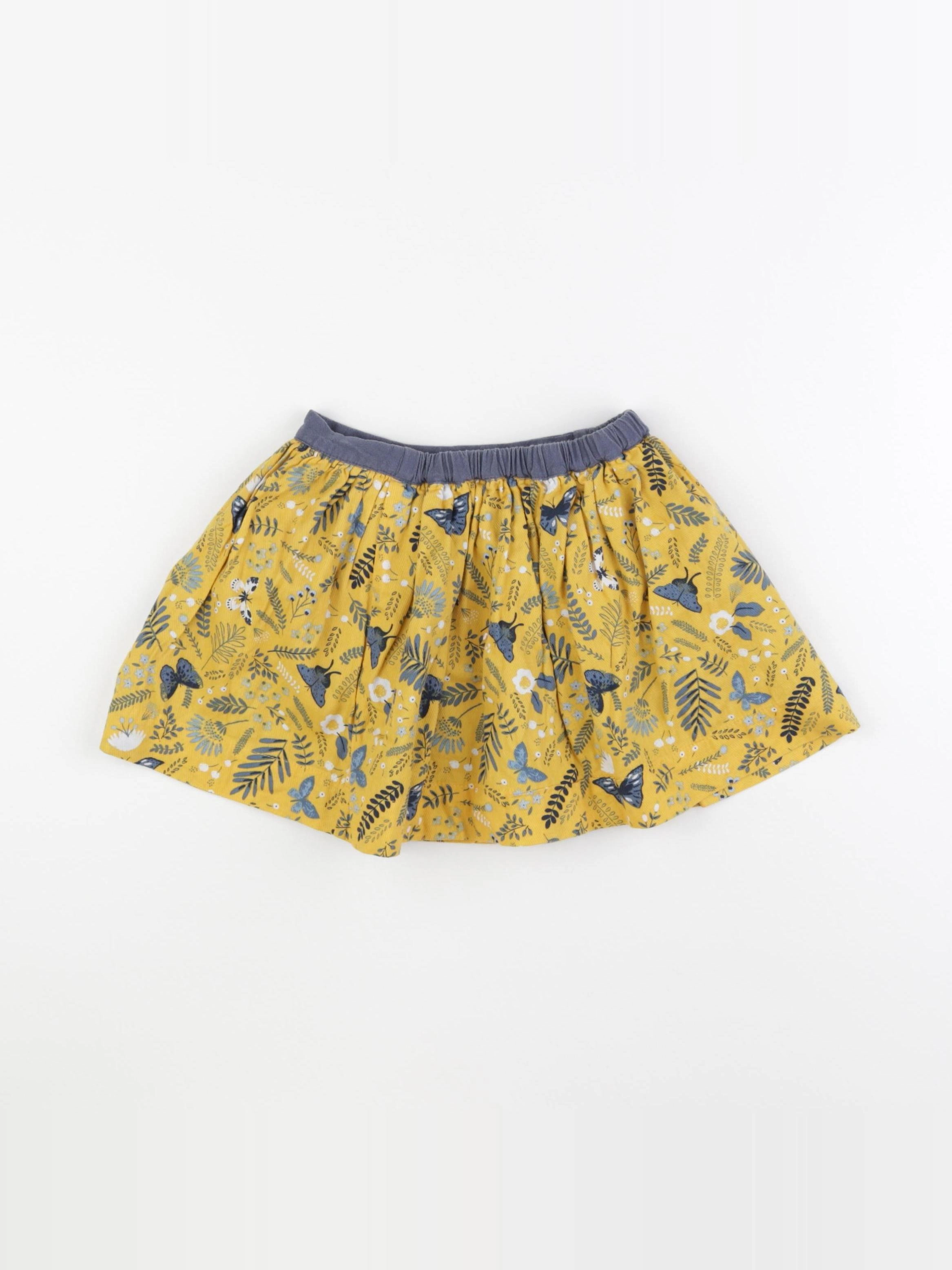 Vertbaudet - jupe réversible bleu, jaune - 5 ans