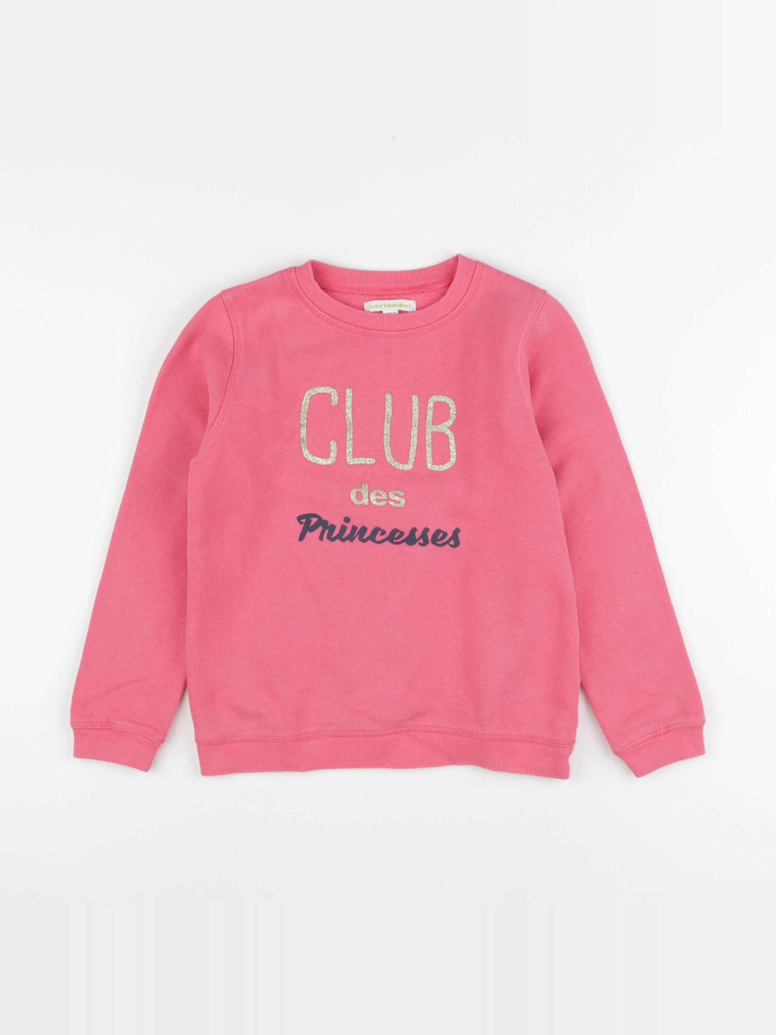 Vertbaudet - sweat rose, or - 8 ans
