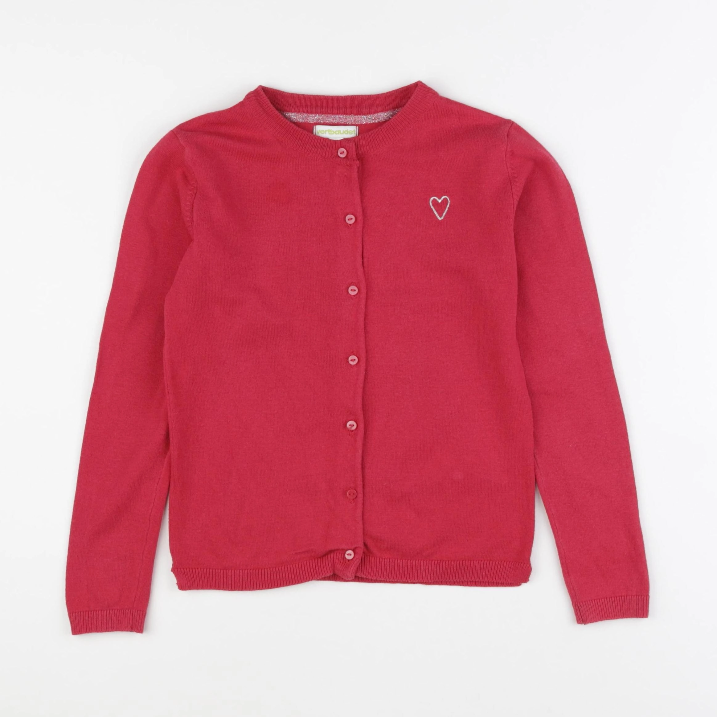 Vertbaudet - gilet rouge - 8 ans
