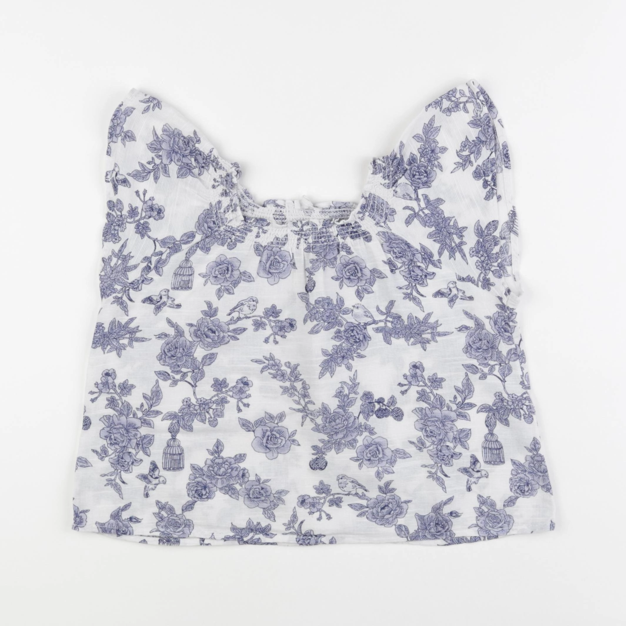 Vertbaudet - blouse blanc, bleu - 4 ans