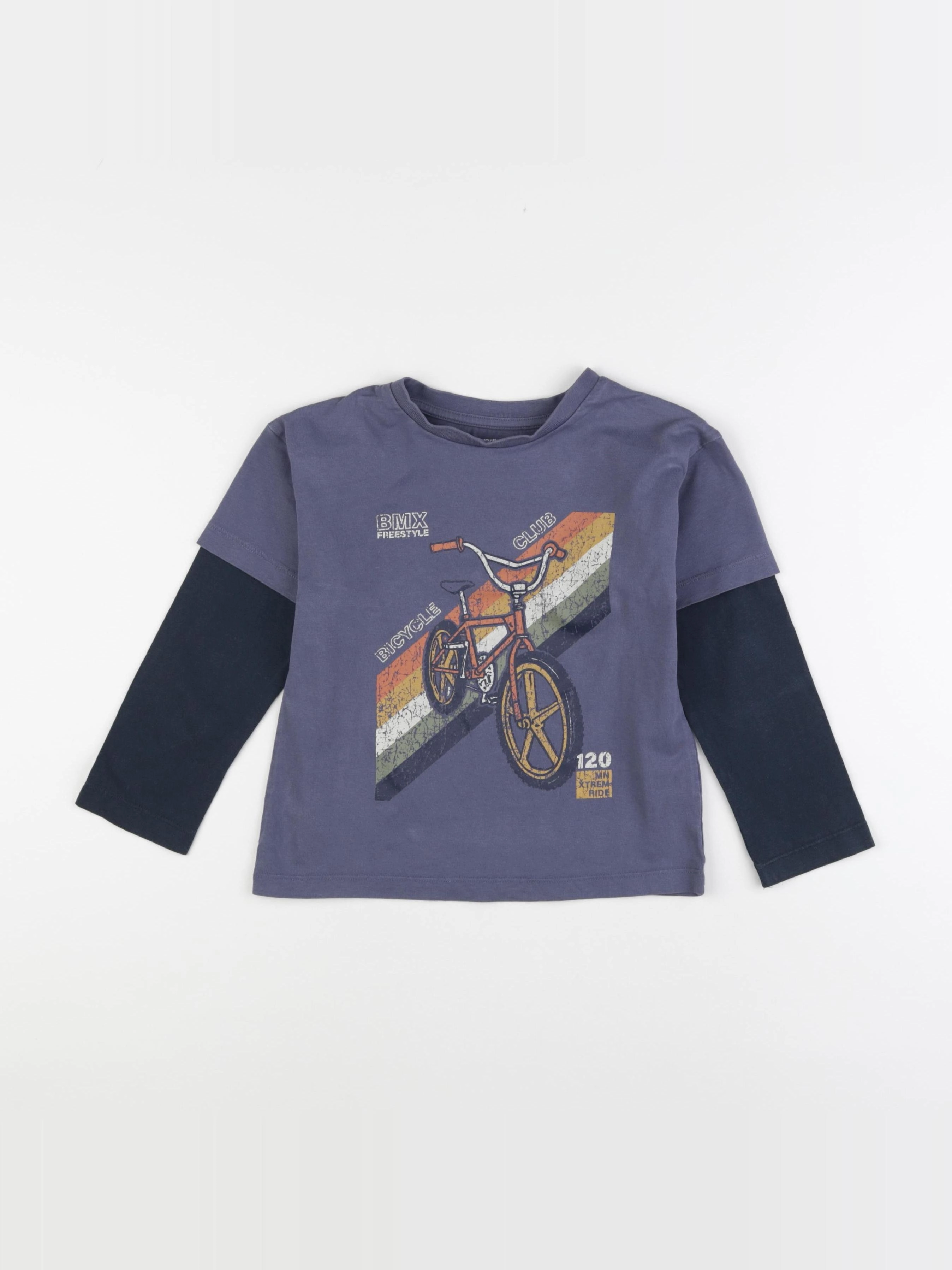 Vertbaudet - tee-shirt bleu - 5 ans