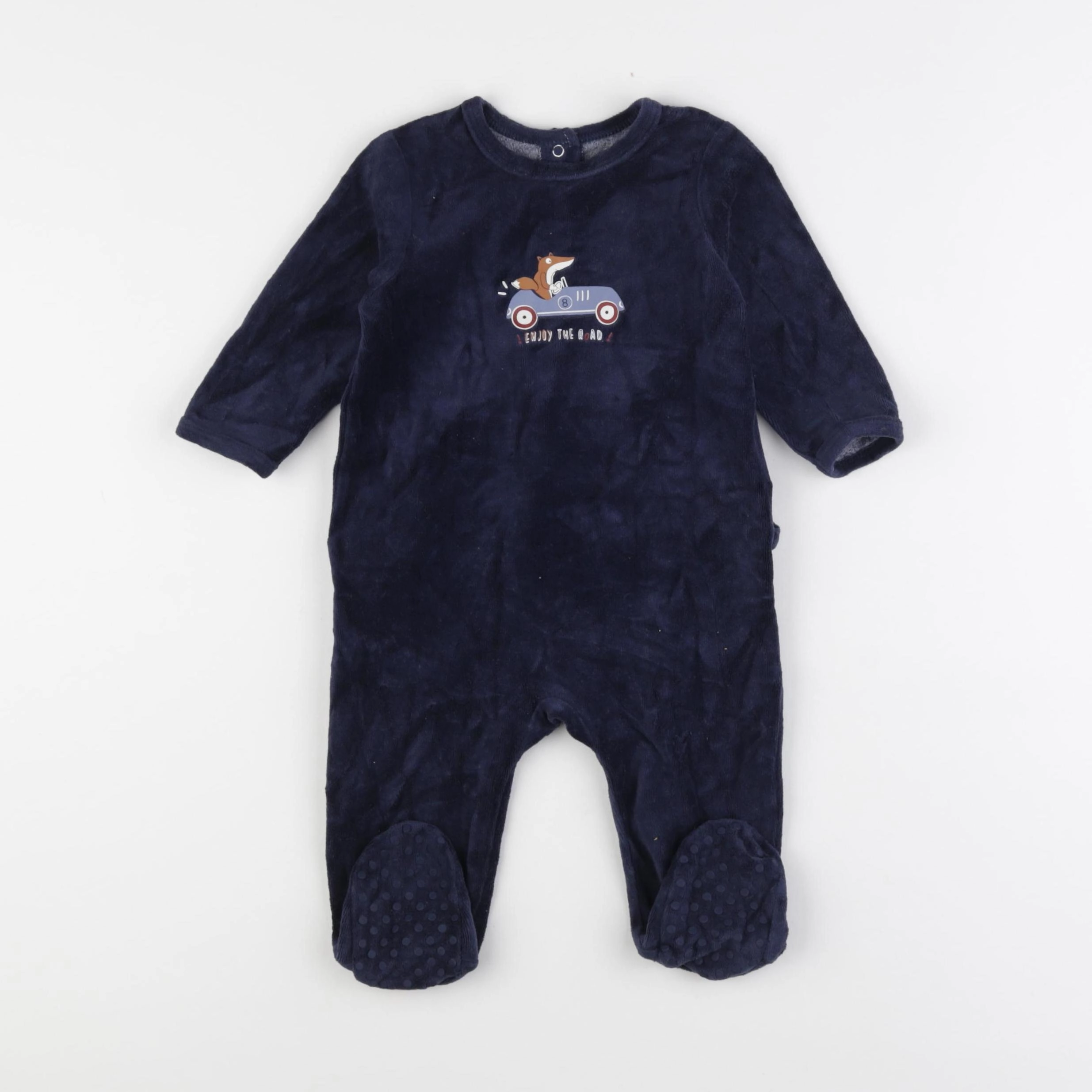 Vertbaudet - pyjama velours bleu - 9 mois