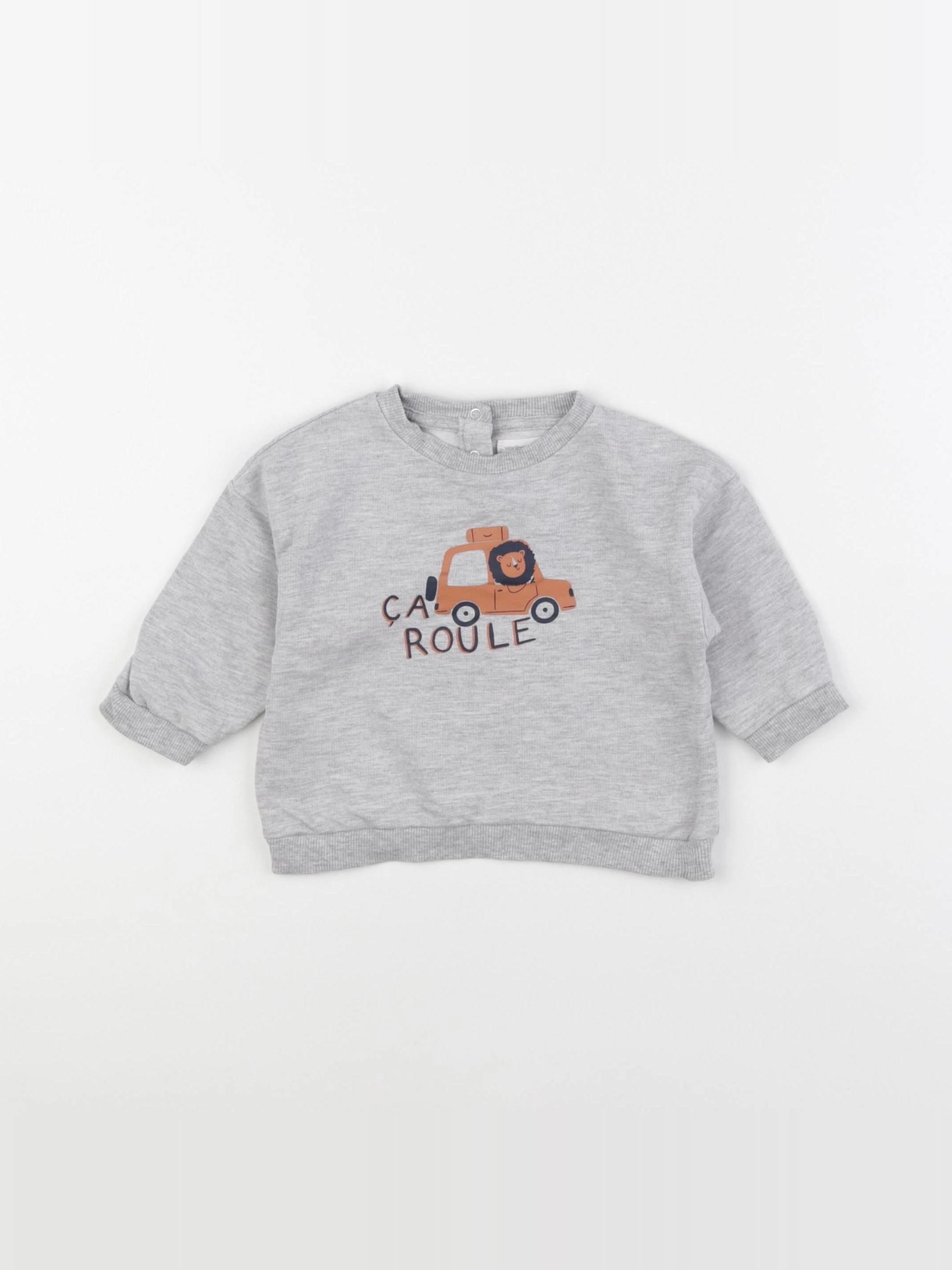 Vertbaudet - sweat gris - 9 mois