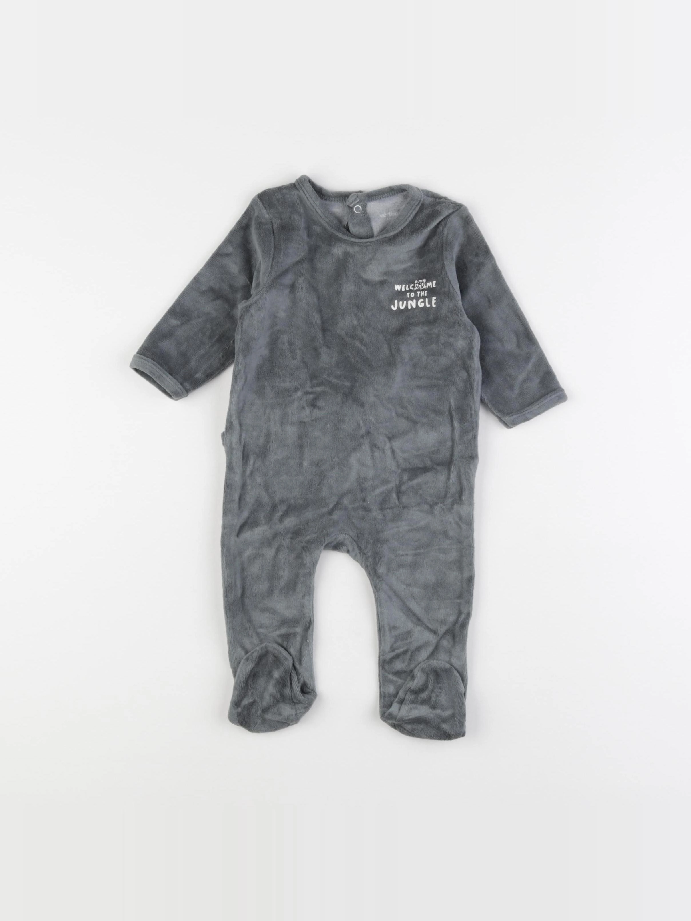 Vertbaudet - pyjama velours vert - 6 mois