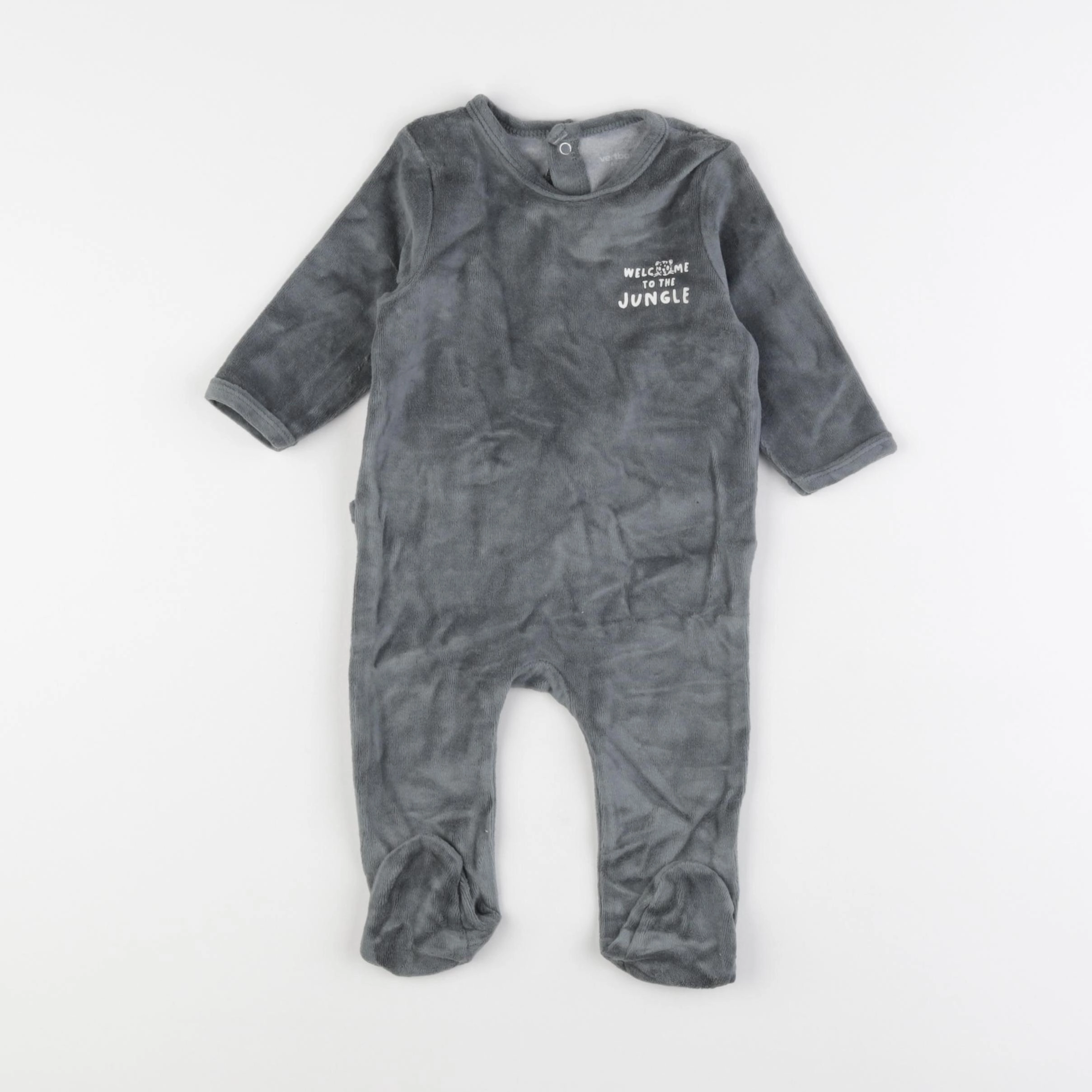Vertbaudet - pyjama velours vert - 6 mois