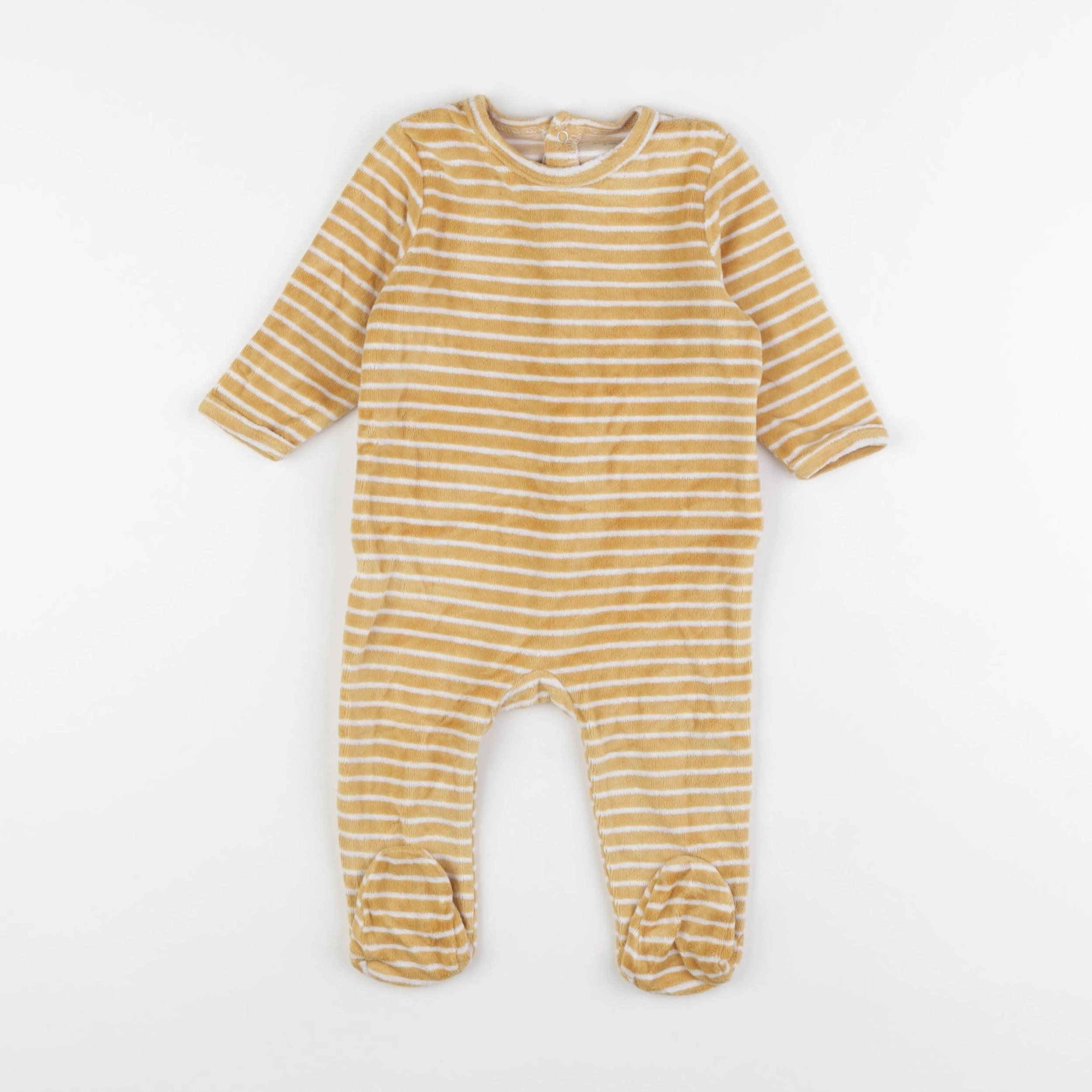 Vertbaudet - pyjama velours jaune - 6 mois