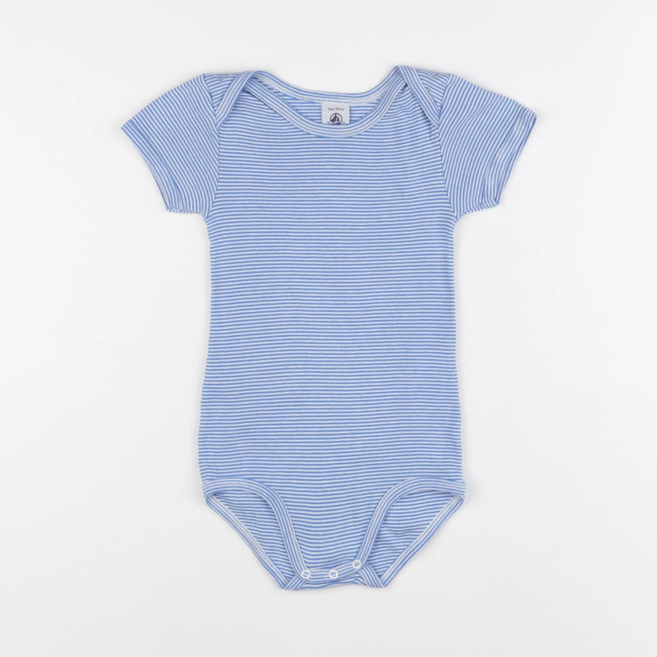 Petit Bateau - body bleu - 36 mois