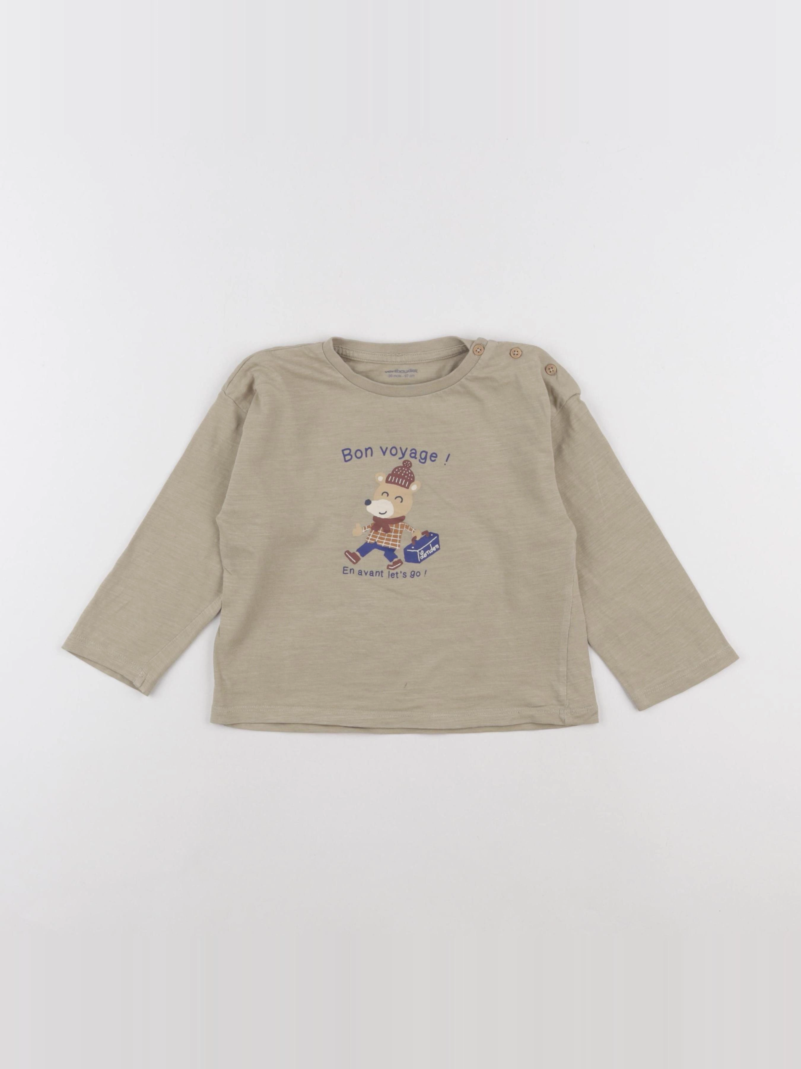 Vertbaudet - tee-shirt vert - 36 mois