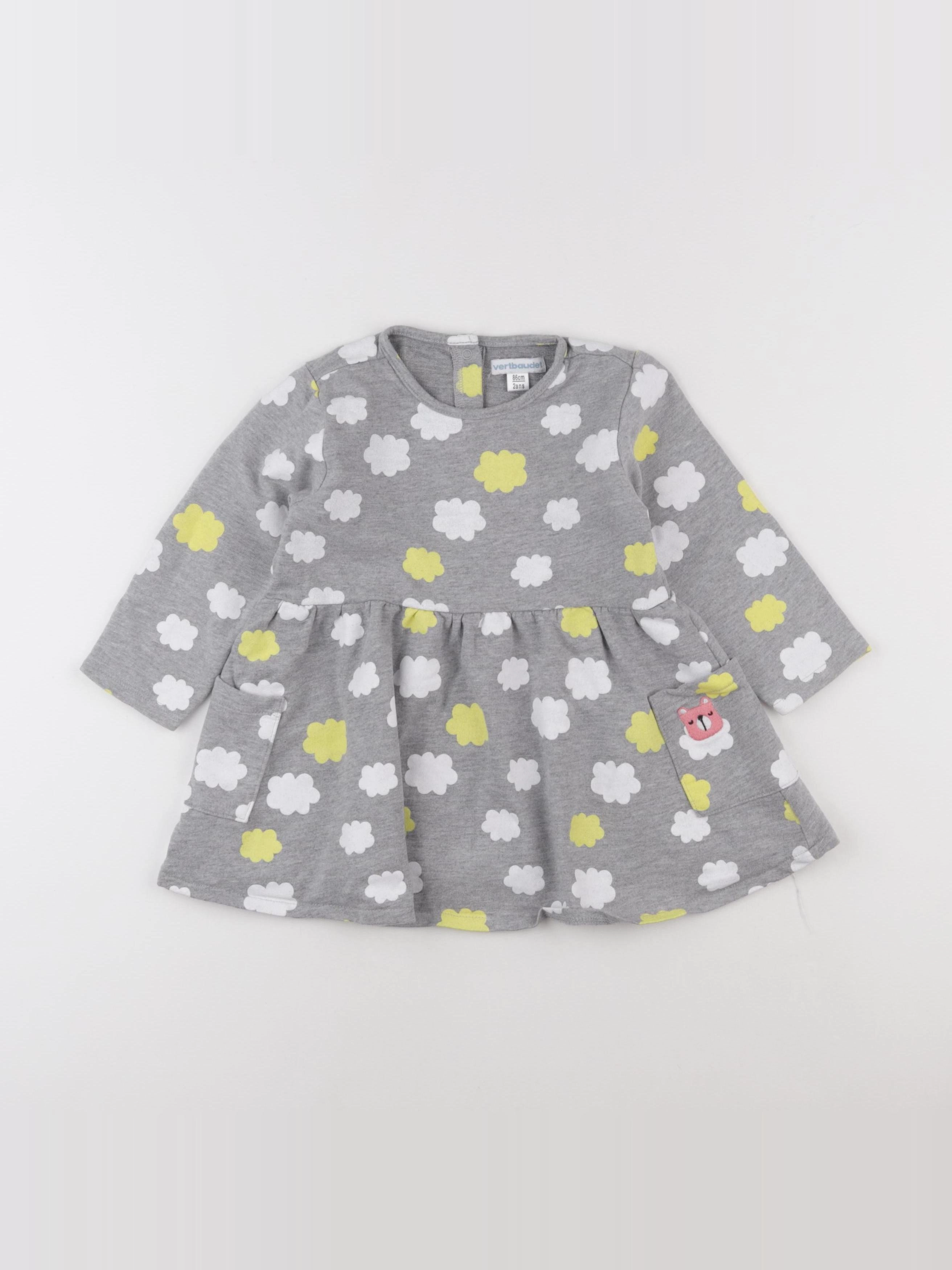 Vertbaudet - robe gris - 2 ans