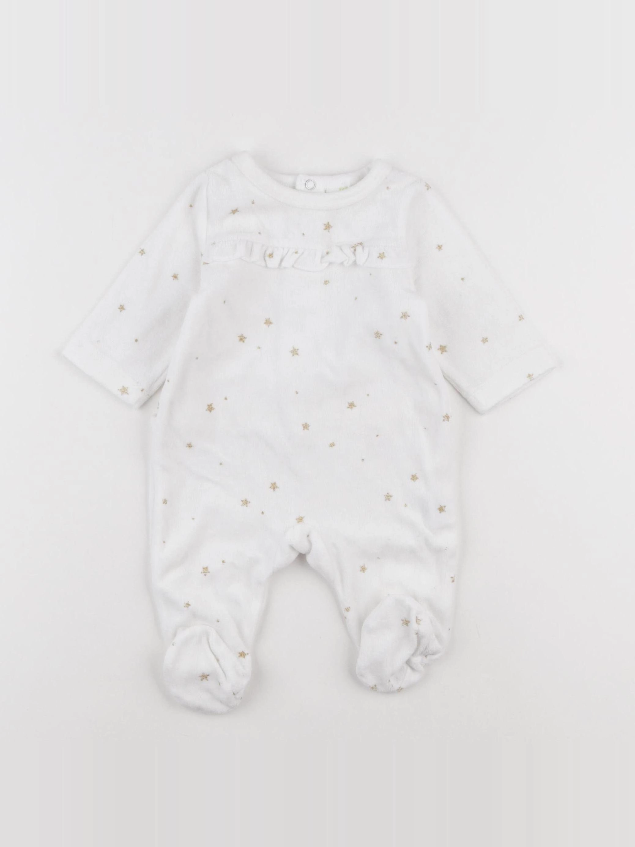 Tape à l'oeil - pyjama velours blanc, or - 3 mois