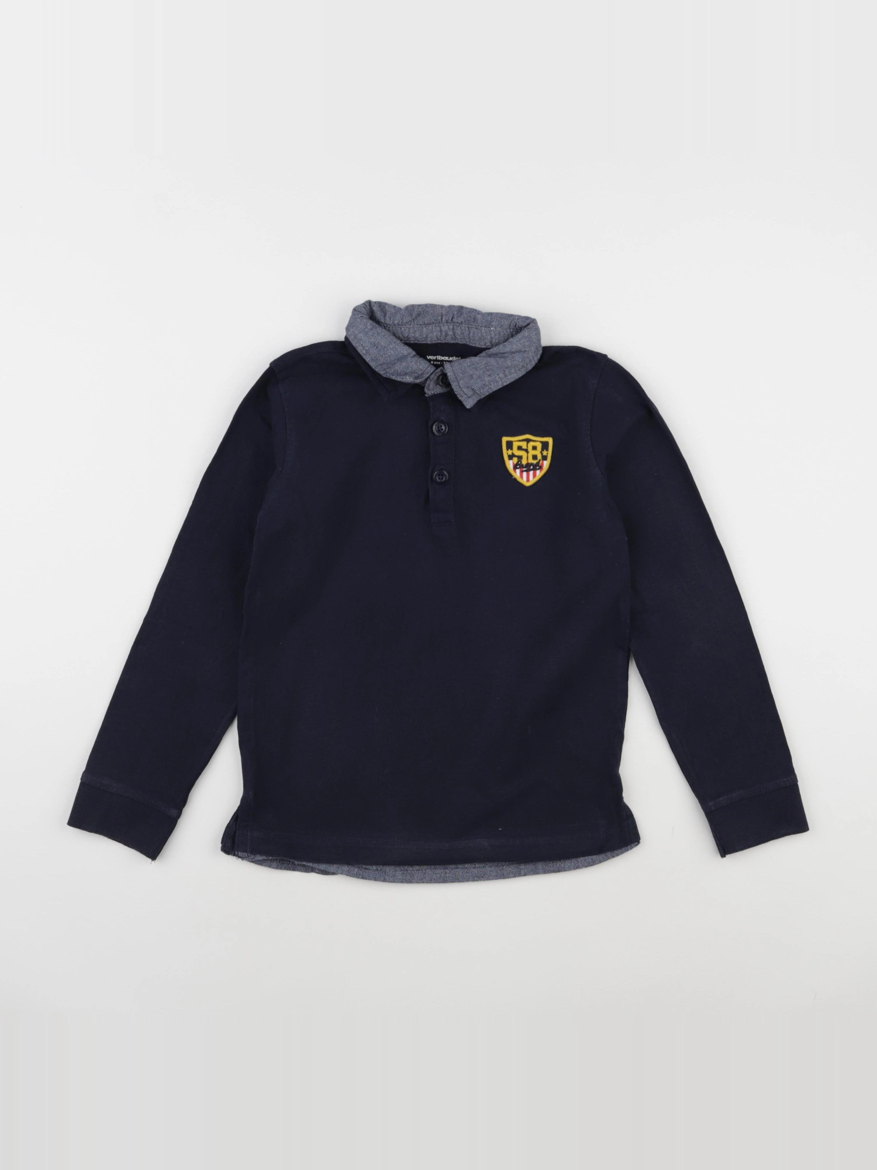 Vertbaudet - polo bleu - 8 ans
