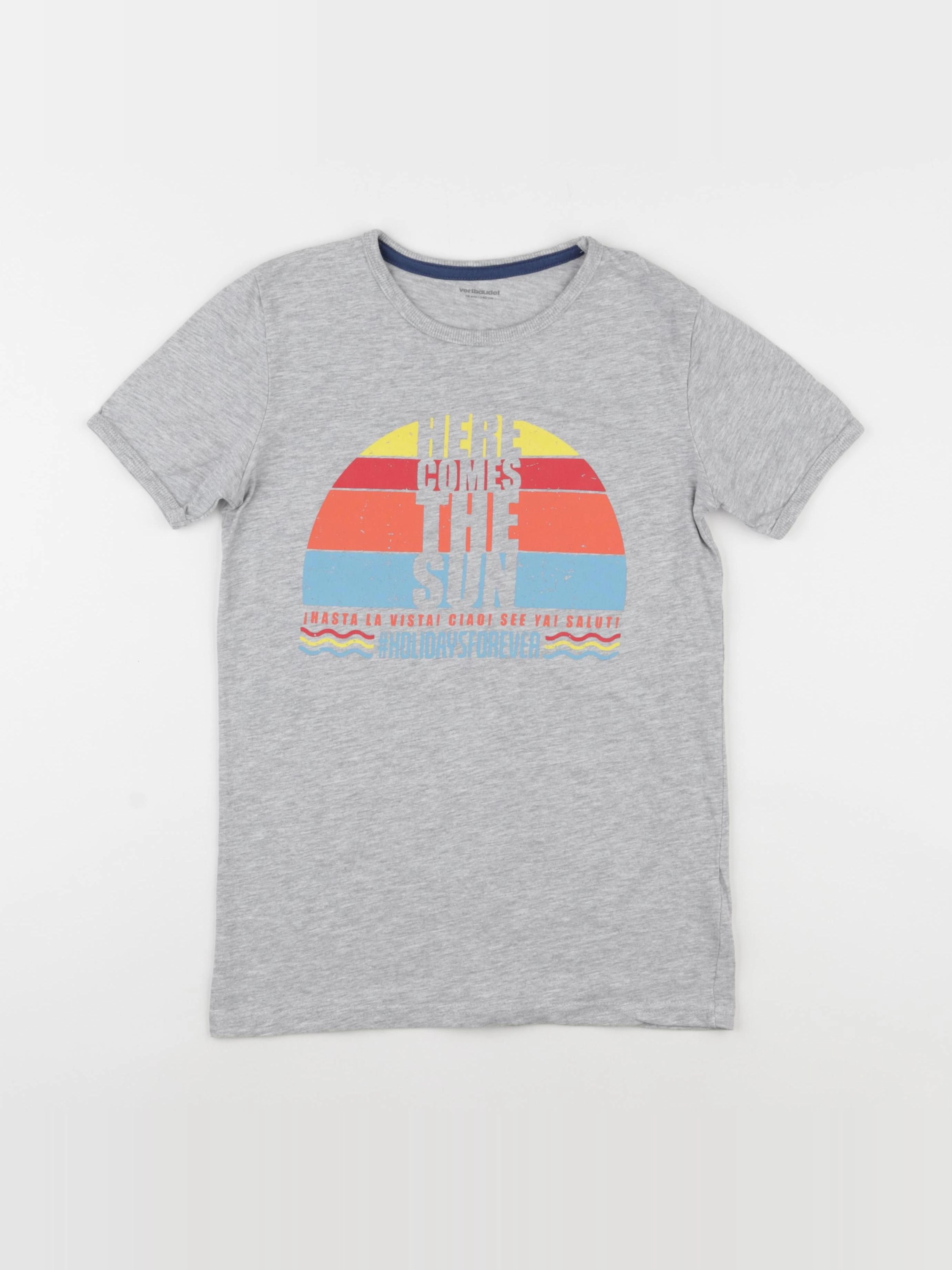 Vertbaudet - tee-shirt gris - 10 ans