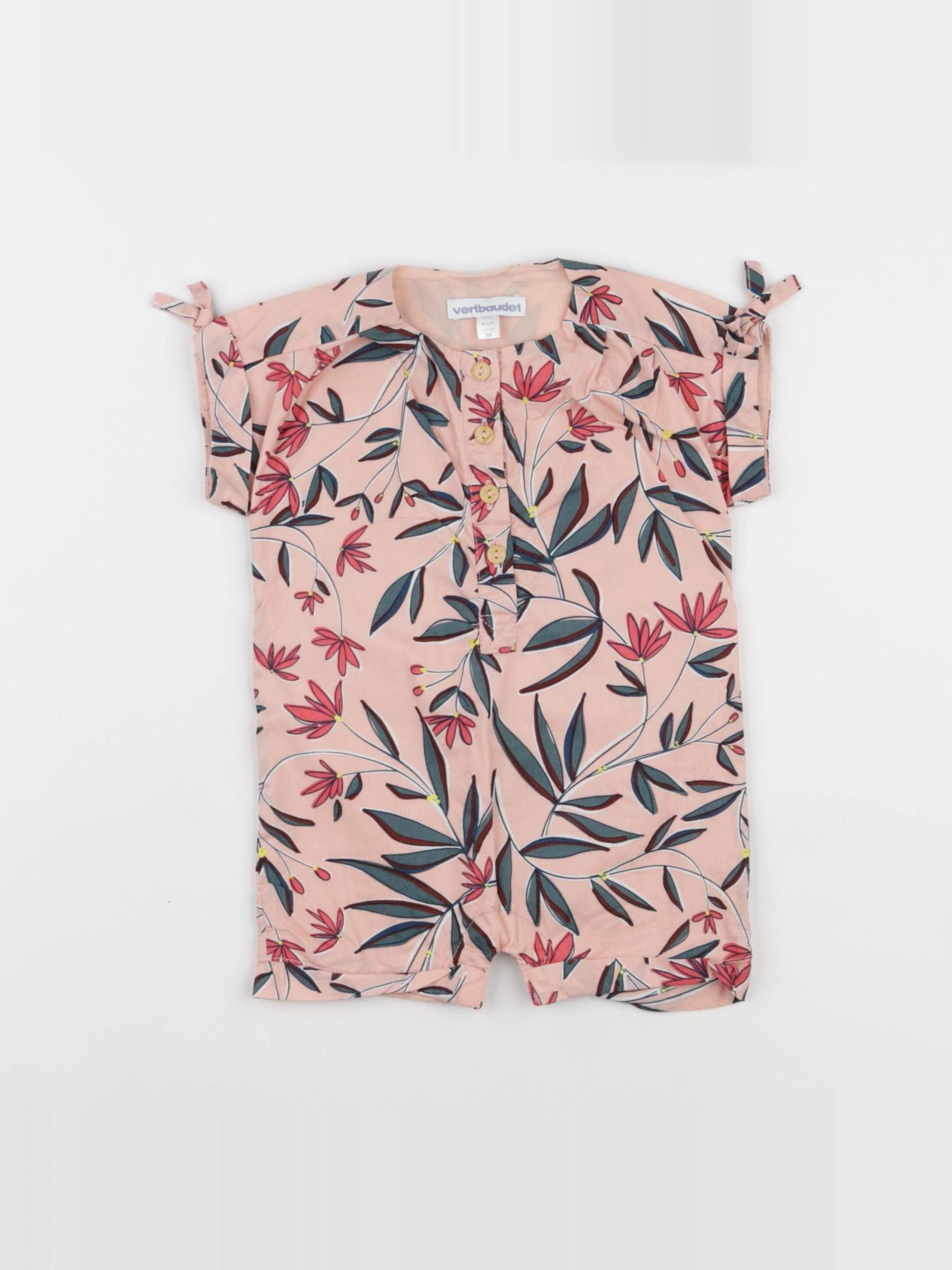 Vertbaudet - combinaison rose - 3 mois