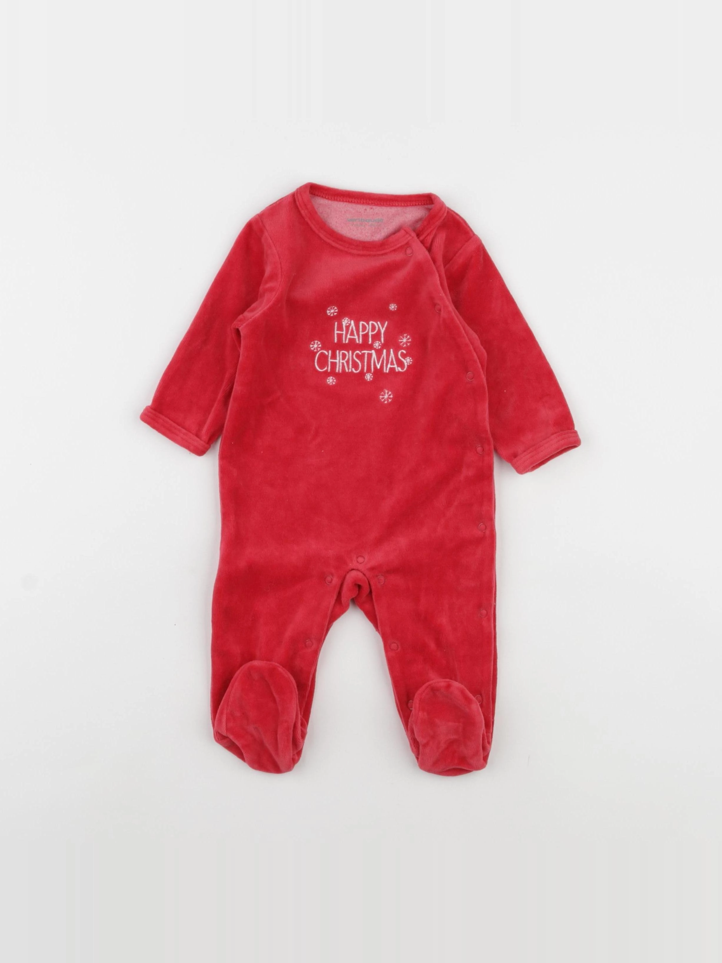 Vertbaudet - pyjama velours rouge - 9 mois