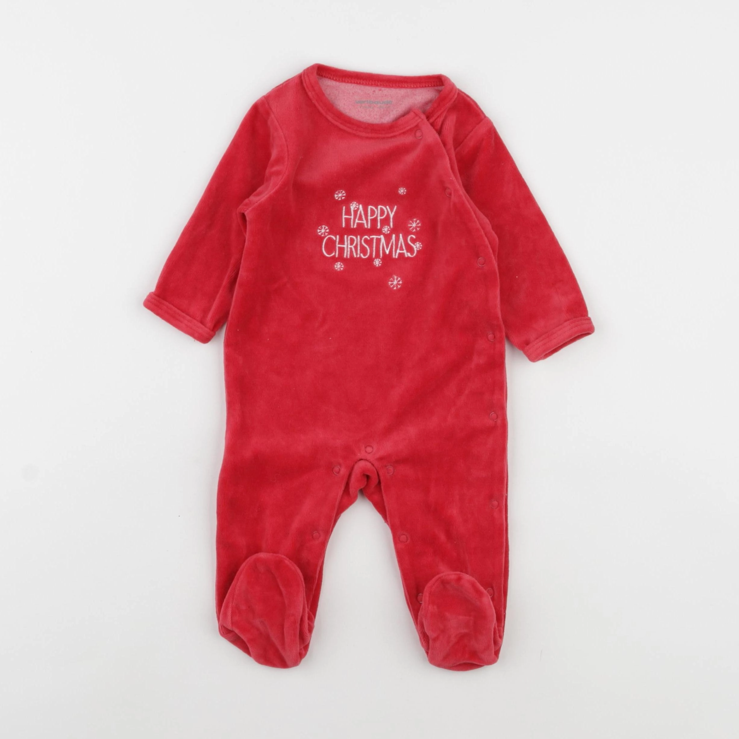 Vertbaudet - pyjama velours rouge - 9 mois